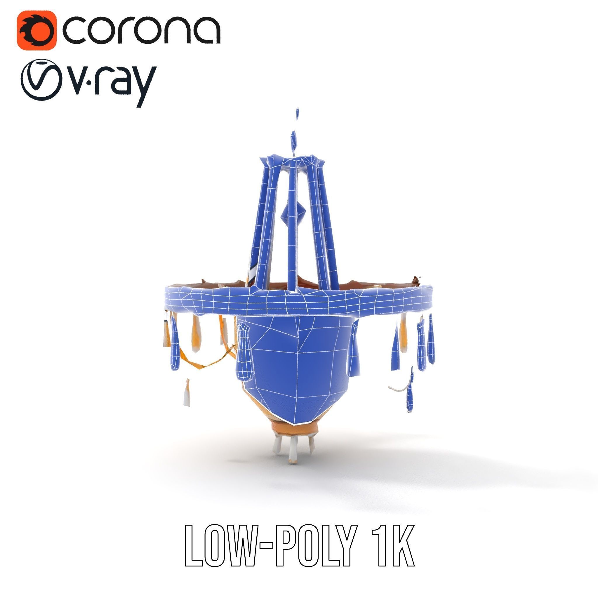 Elegant Crystal Chandelier Model Pack for Interior Design Low-poly 3D model_25