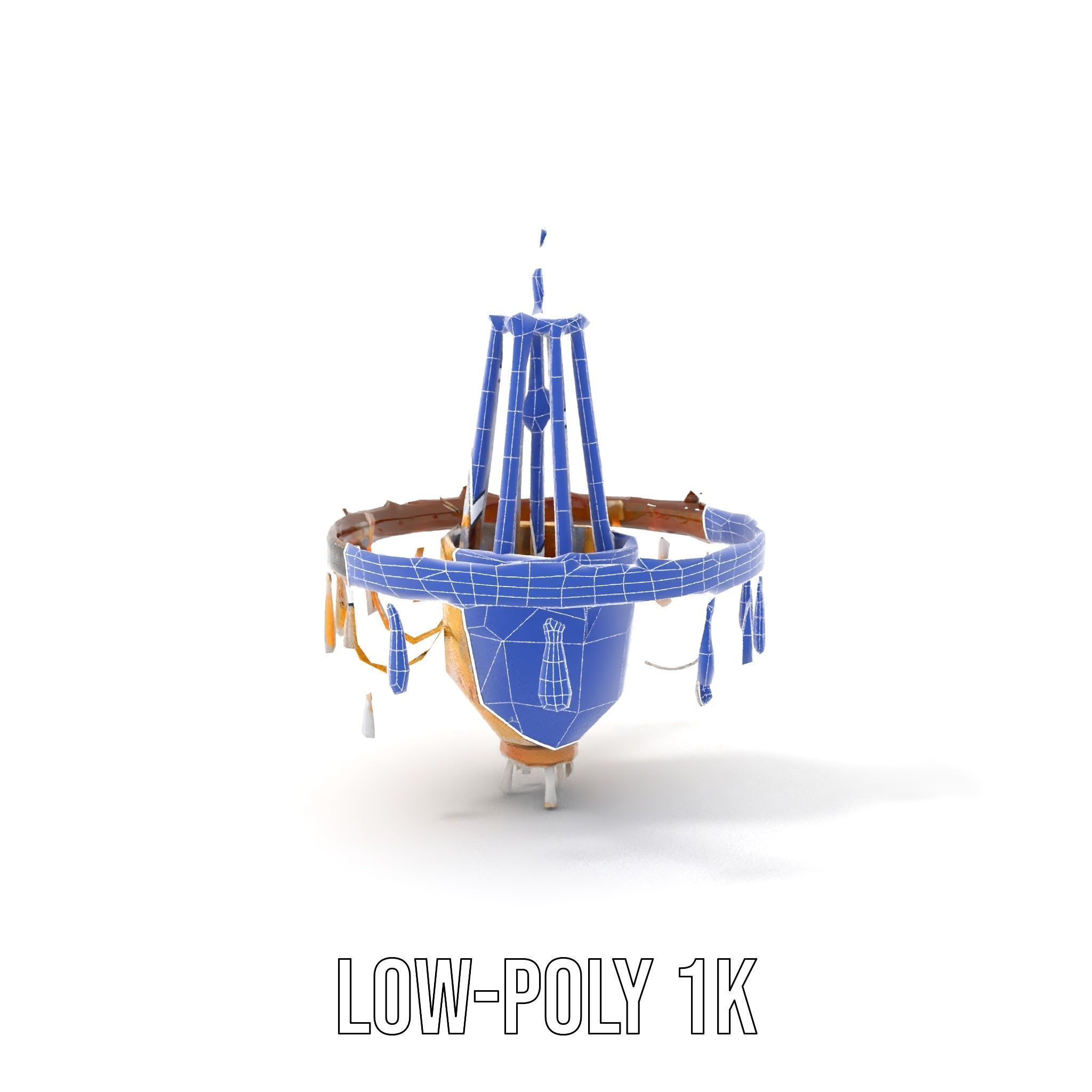 Elegant Crystal Chandelier Model Pack for Interior Design Low-poly 3D model_28