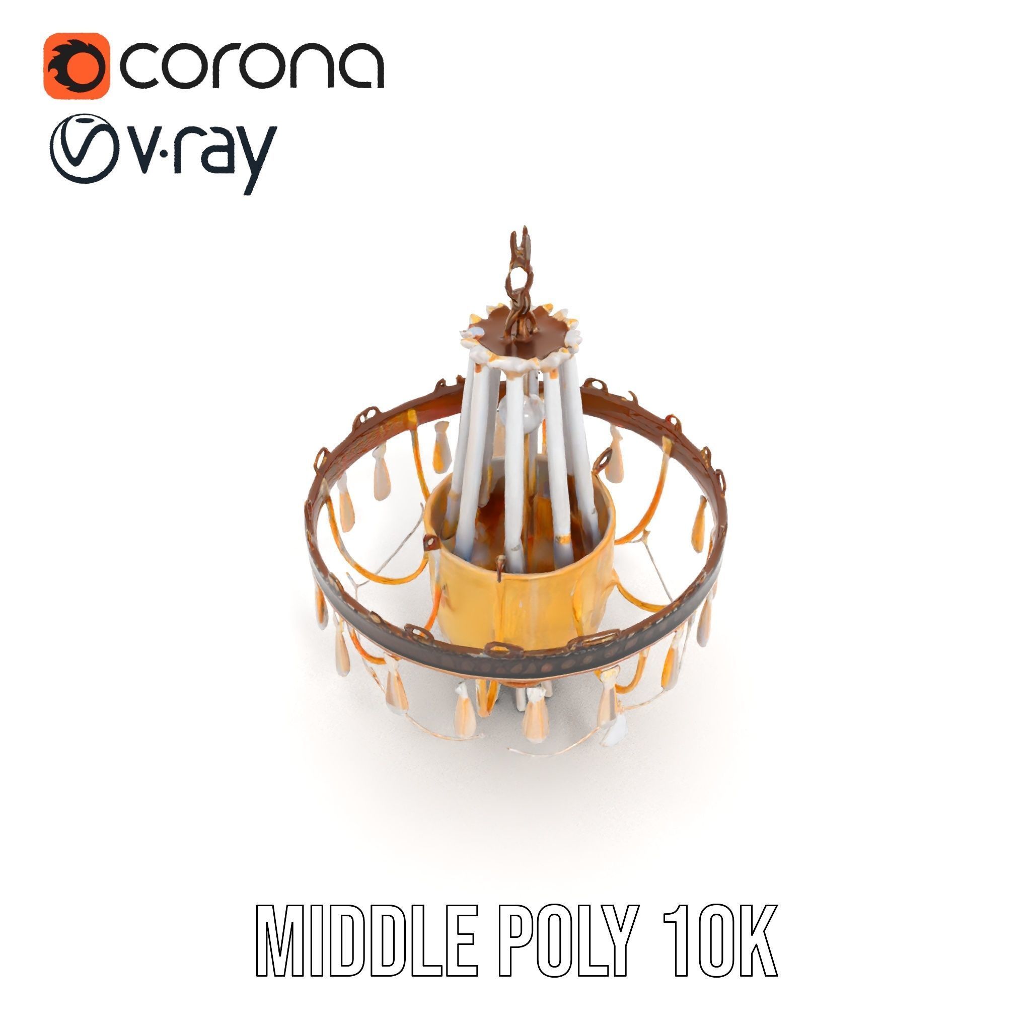 Elegant Crystal Chandelier Model Pack for Interior Design Low-poly 3D model_5