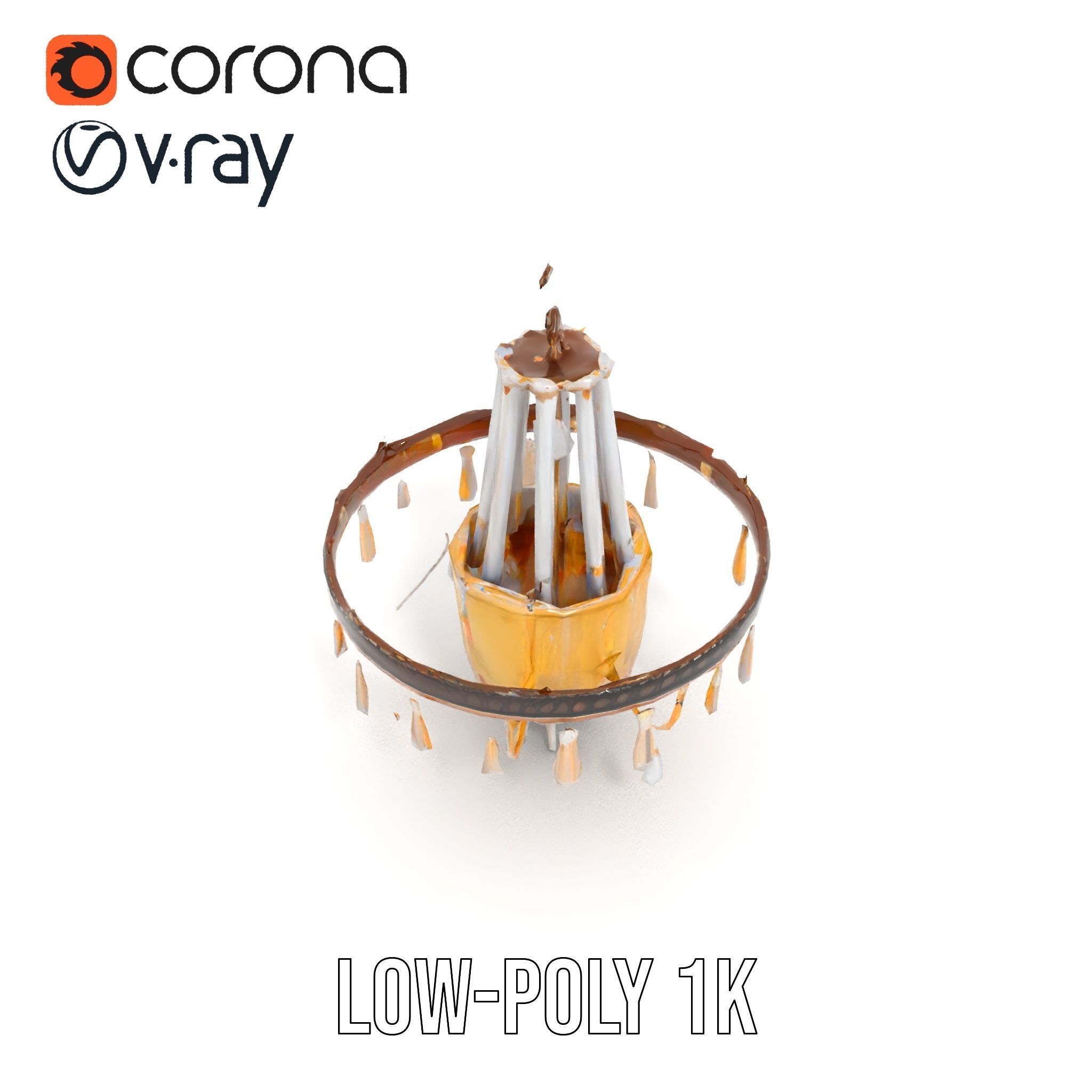 Elegant Crystal Chandelier Model Pack for Interior Design Low-poly 3D model_12