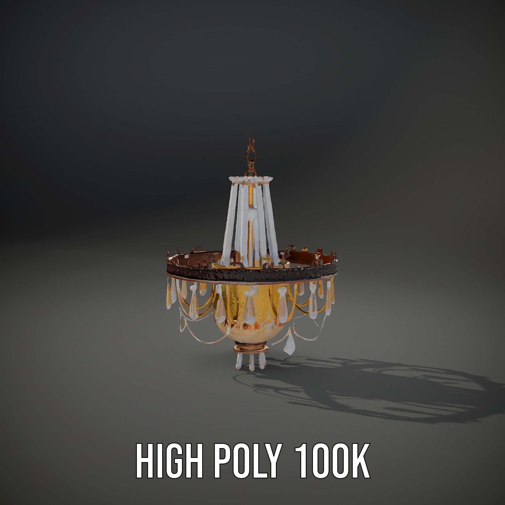 Elegant Crystal Chandelier Model Pack for Interior Design Low-poly 3D model_10
