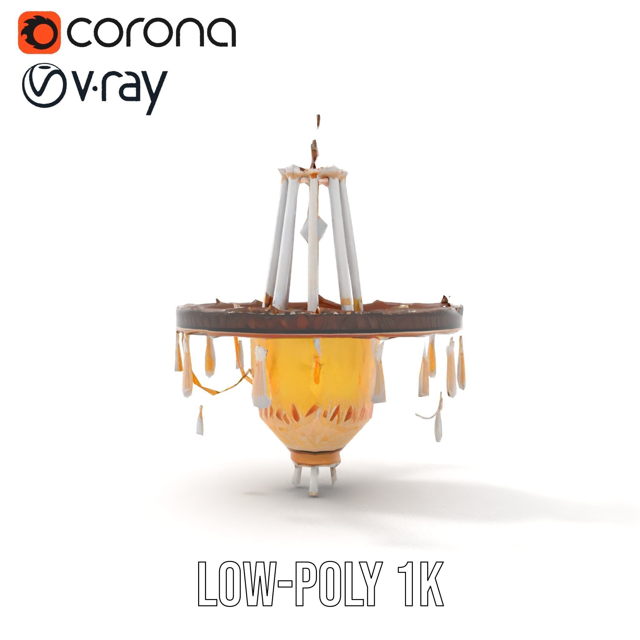 Elegant Crystal Chandelier Model Pack for Interior Design Low-poly 3D model_14