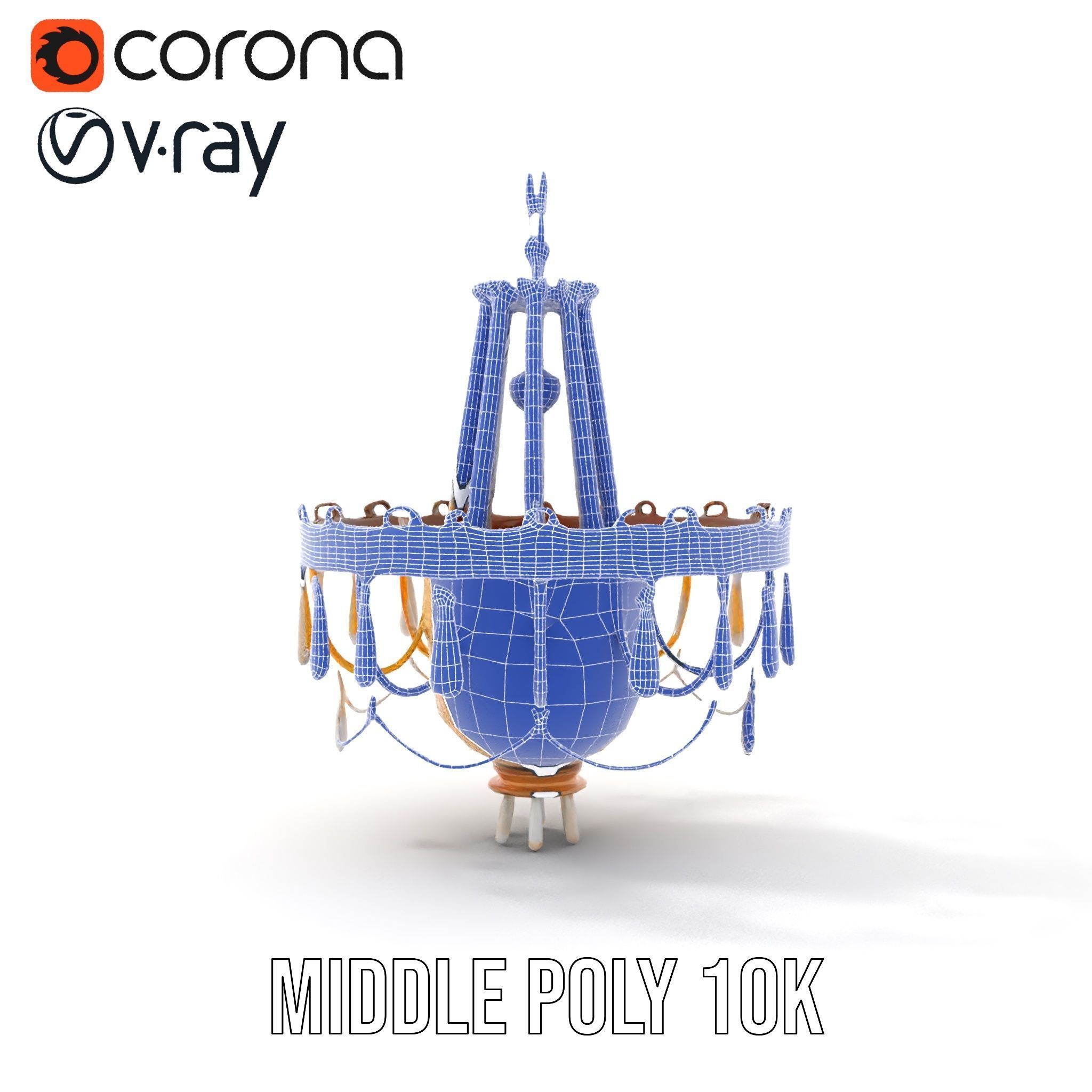 Elegant Crystal Chandelier Model Pack for Interior Design Low-poly 3D model_29