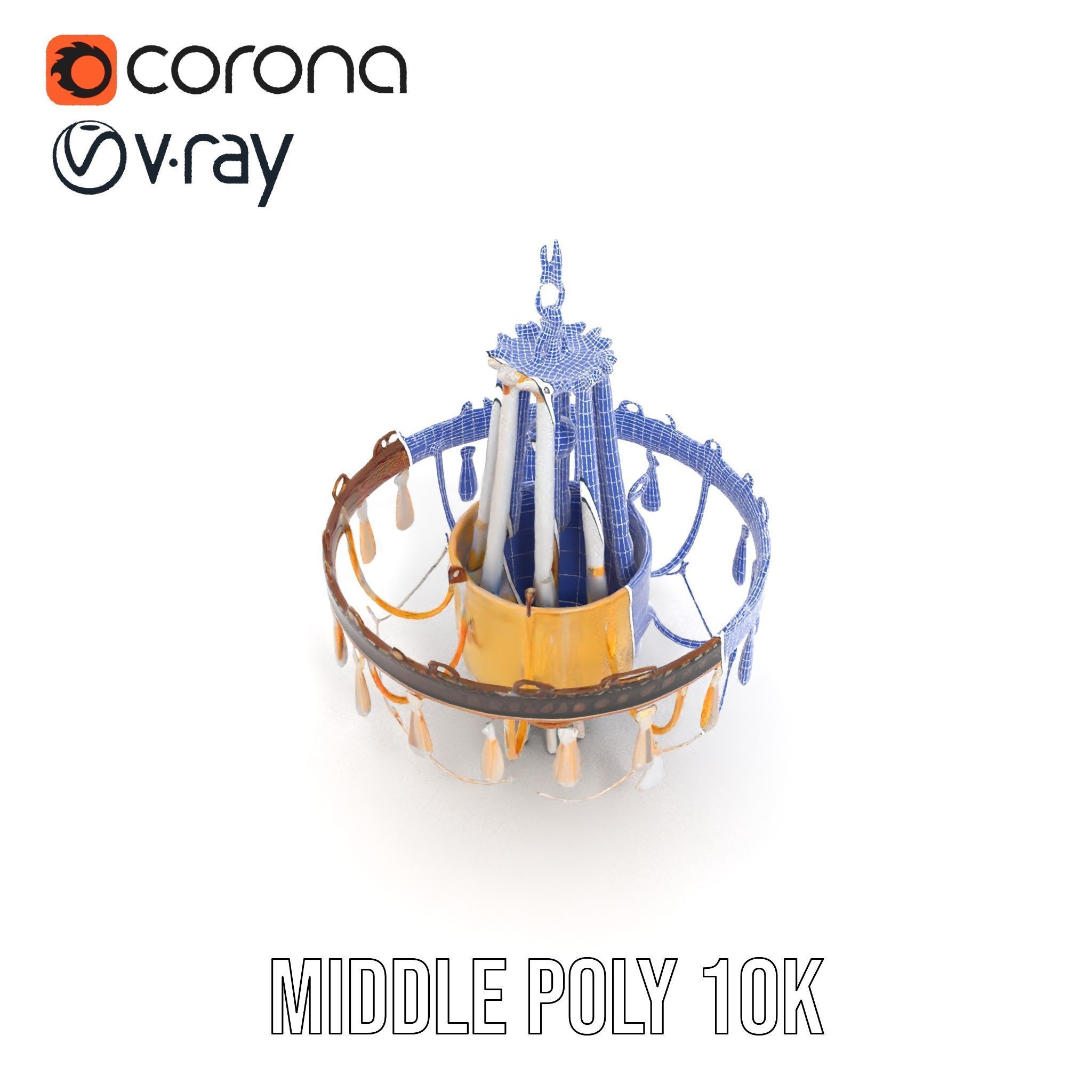 Elegant Crystal Chandelier Model Pack for Interior Design Low-poly 3D model_24