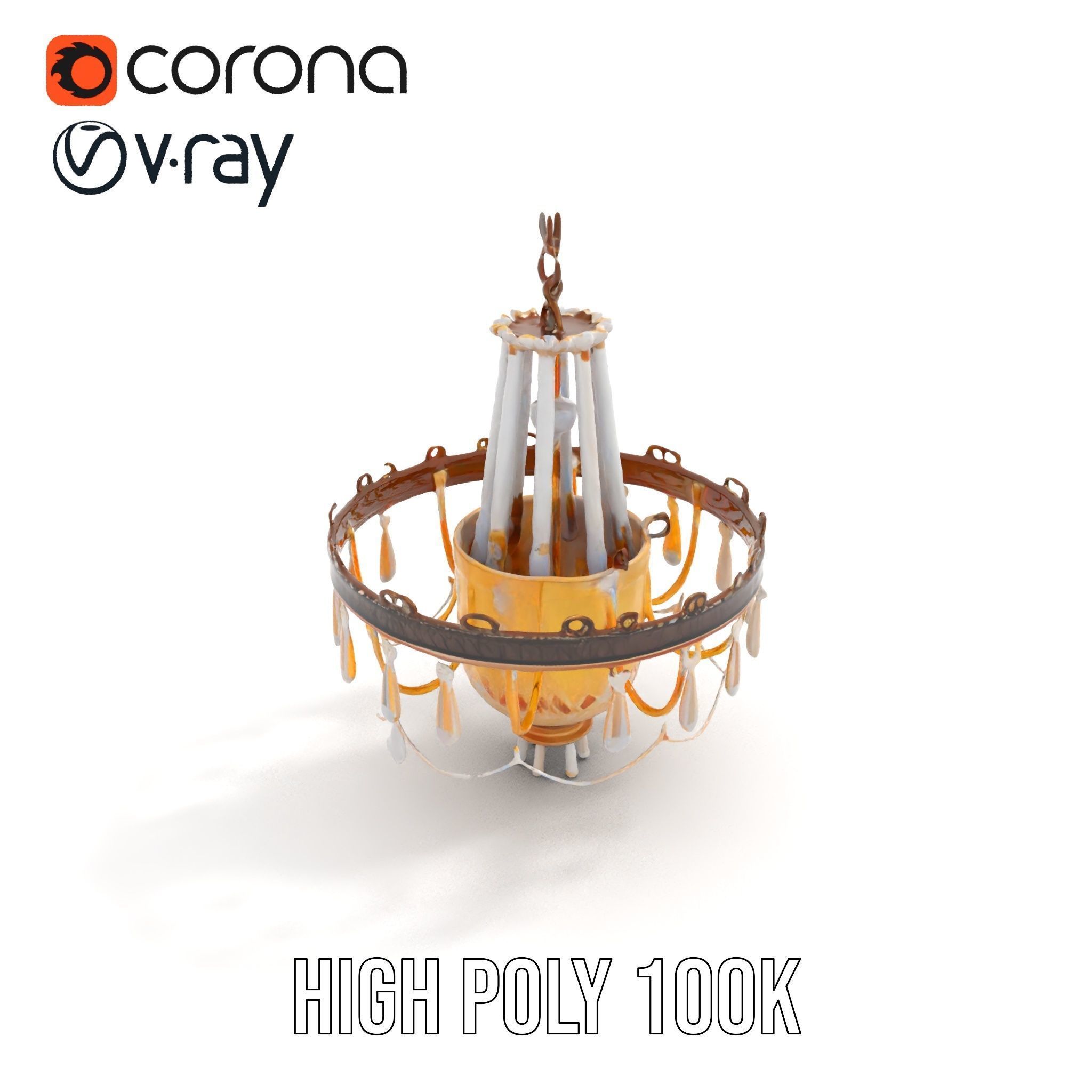 Elegant Crystal Chandelier Model Pack for Interior Design Low-poly 3D model_17