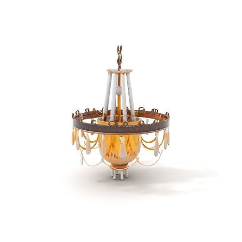 Elegant Crystal Chandelier Model Pack for Interior Design Low-poly 3D model