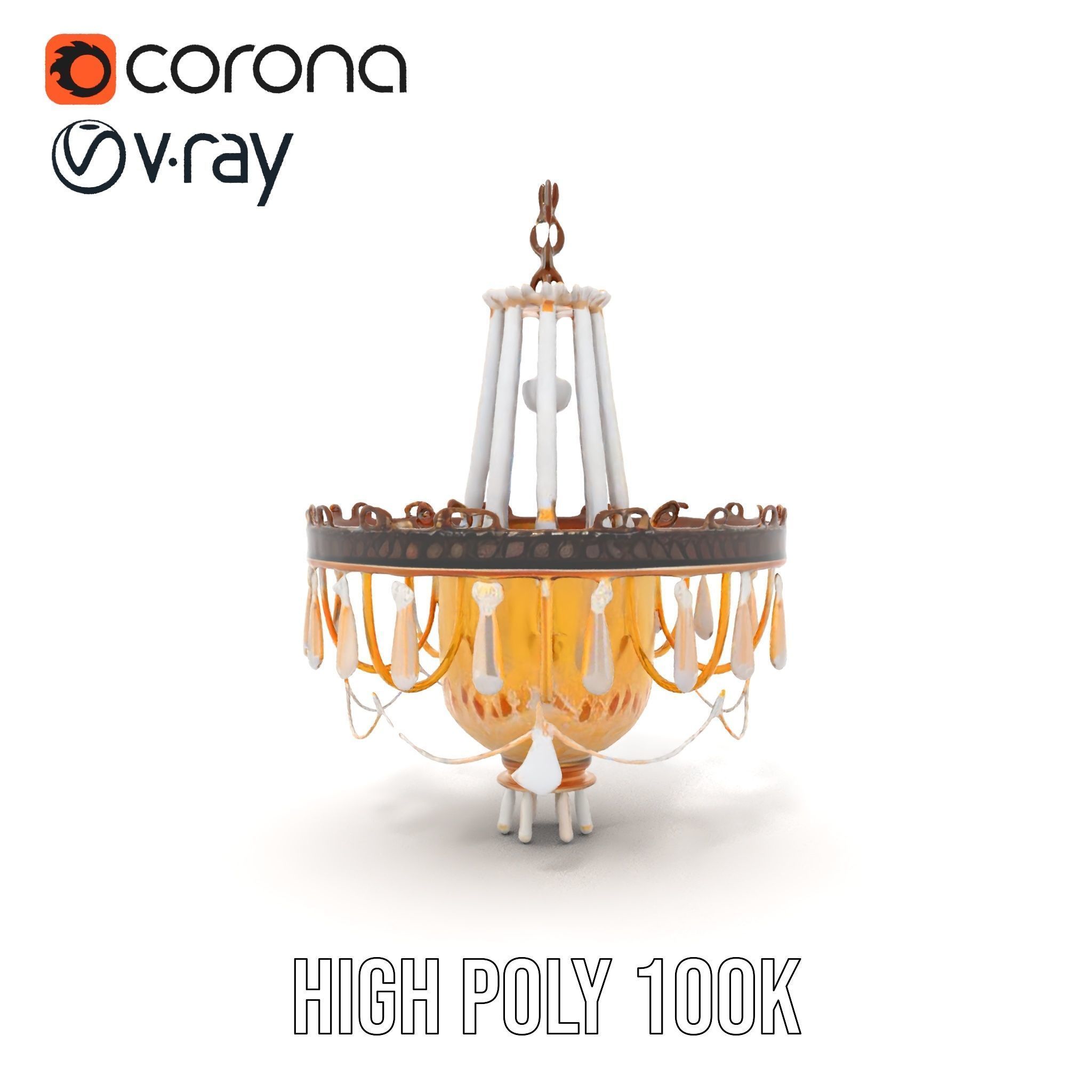 Elegant Crystal Chandelier Model Pack for Interior Design Low-poly 3D model_31