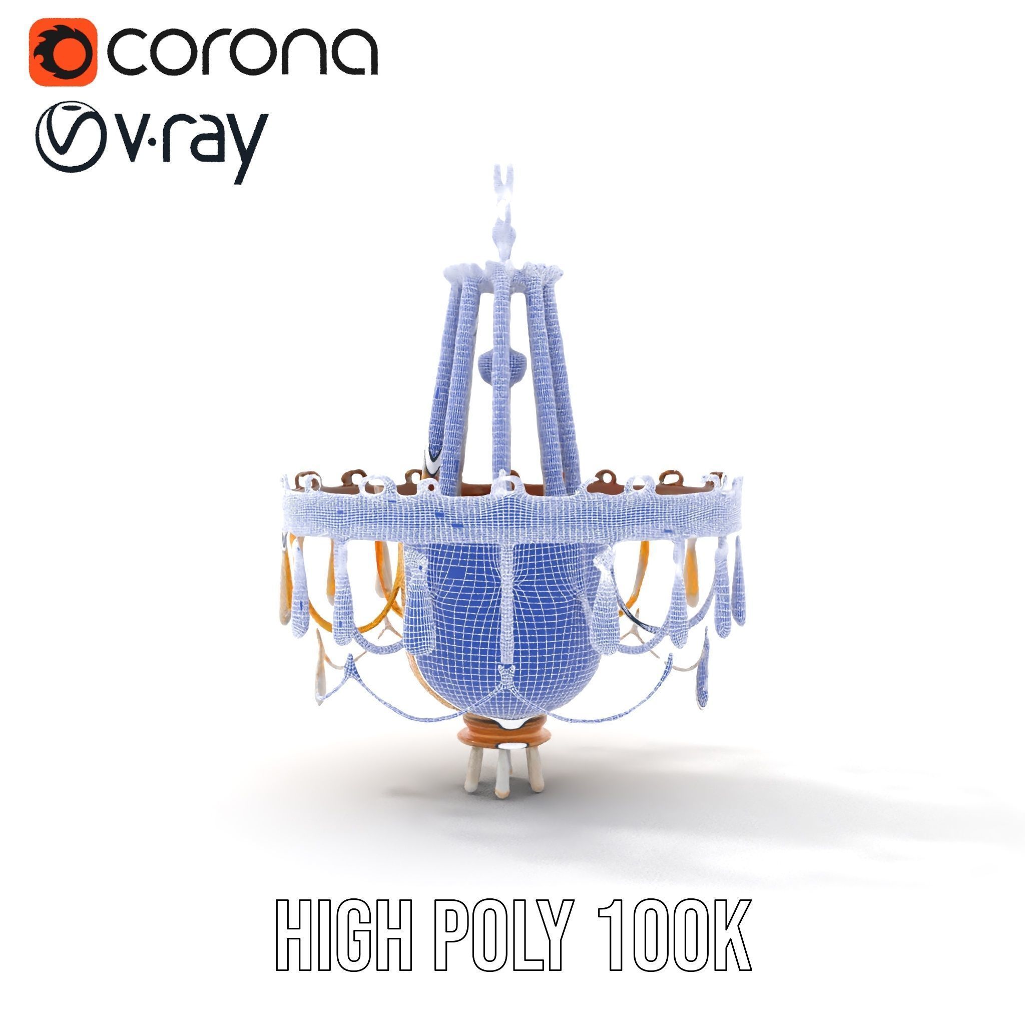 Elegant Crystal Chandelier Model Pack for Interior Design Low-poly 3D model_34