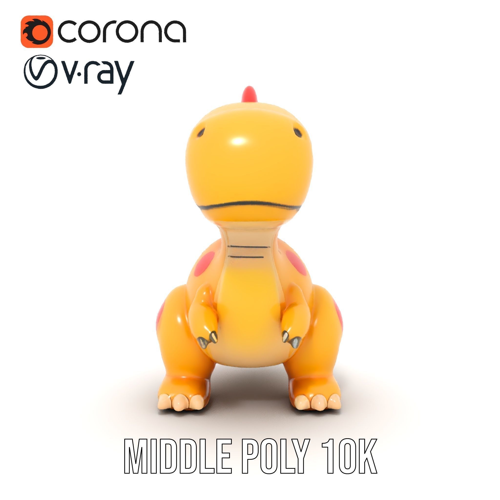 Cute Cartoon Dinosaur Model Pack Low-poly 3D model_22