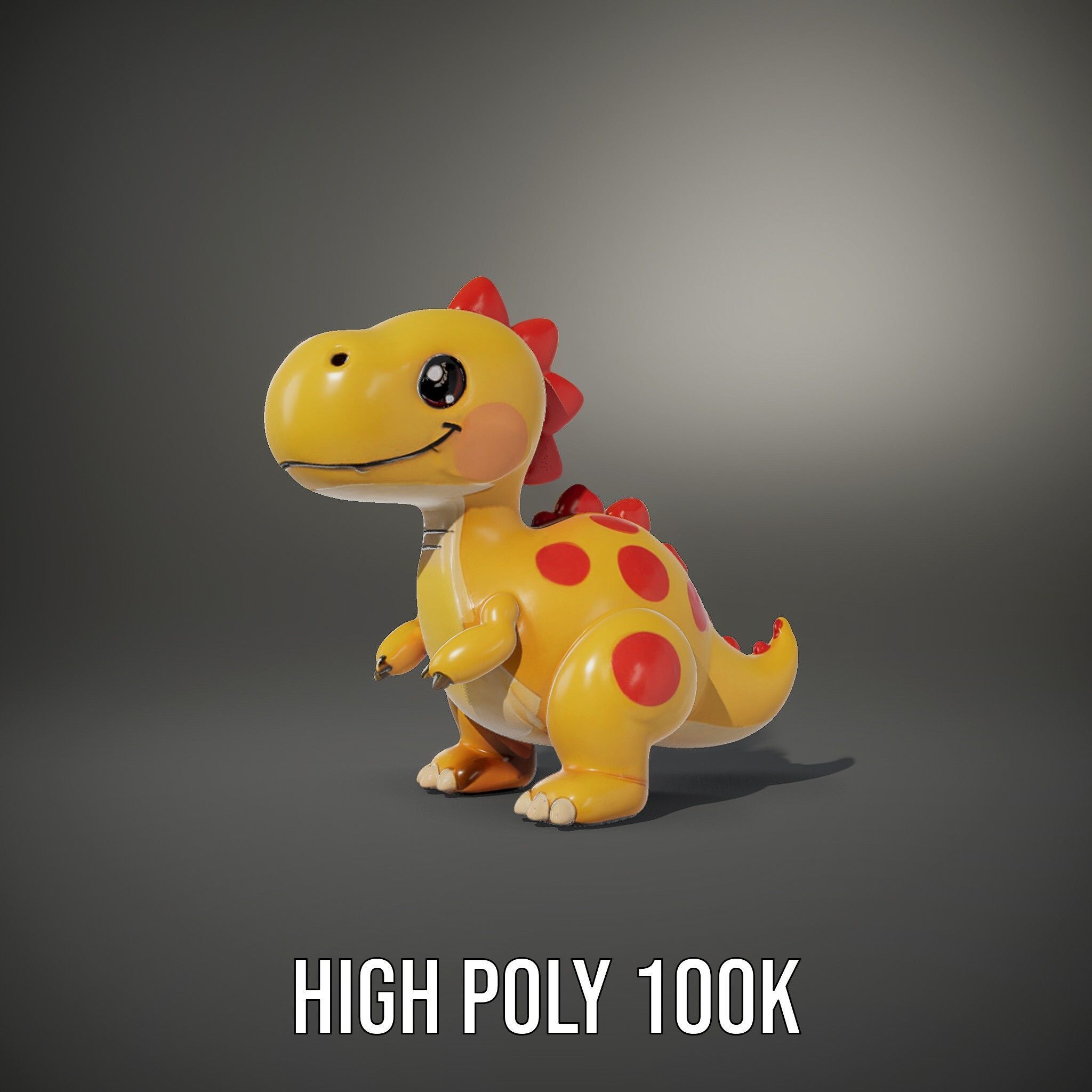 Cute Cartoon Dinosaur Model Pack Low-poly 3D model_10