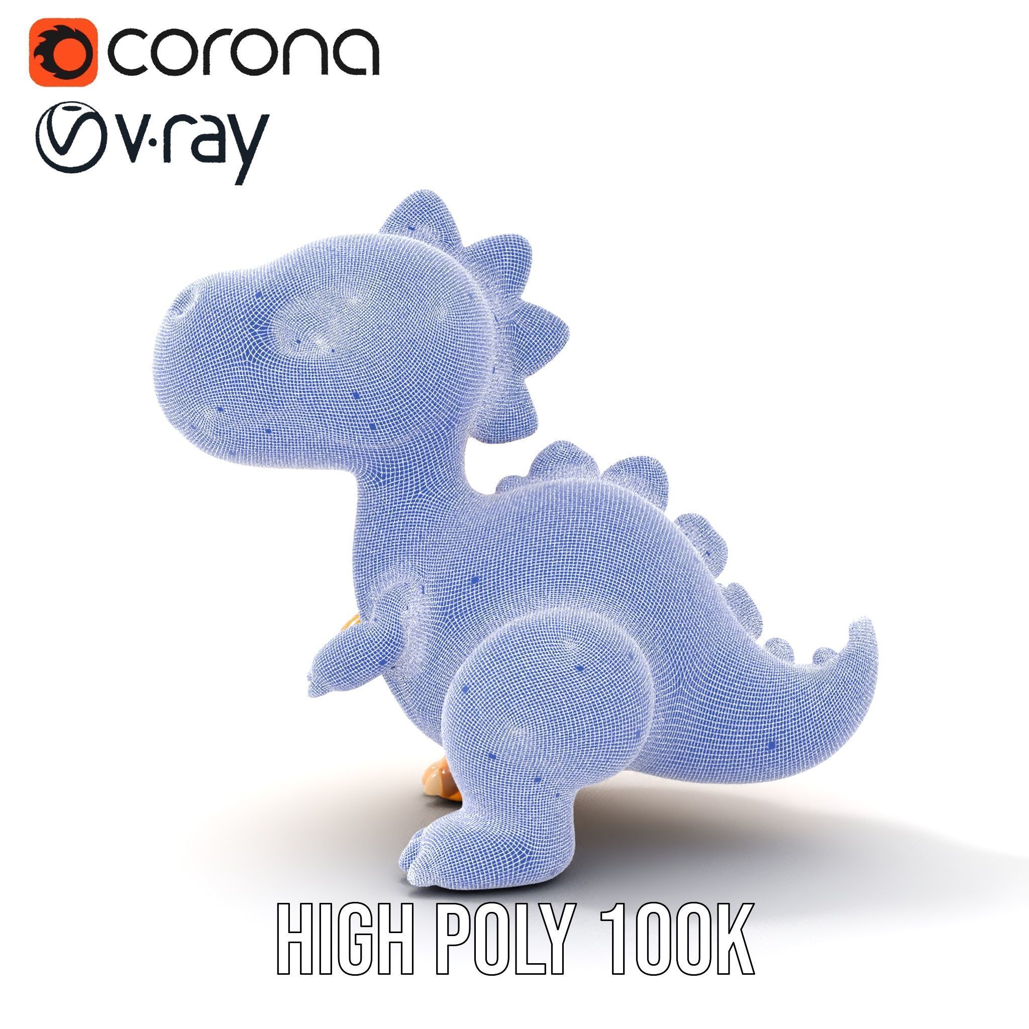 Cute Cartoon Dinosaur Model Pack Low-poly 3D model_33