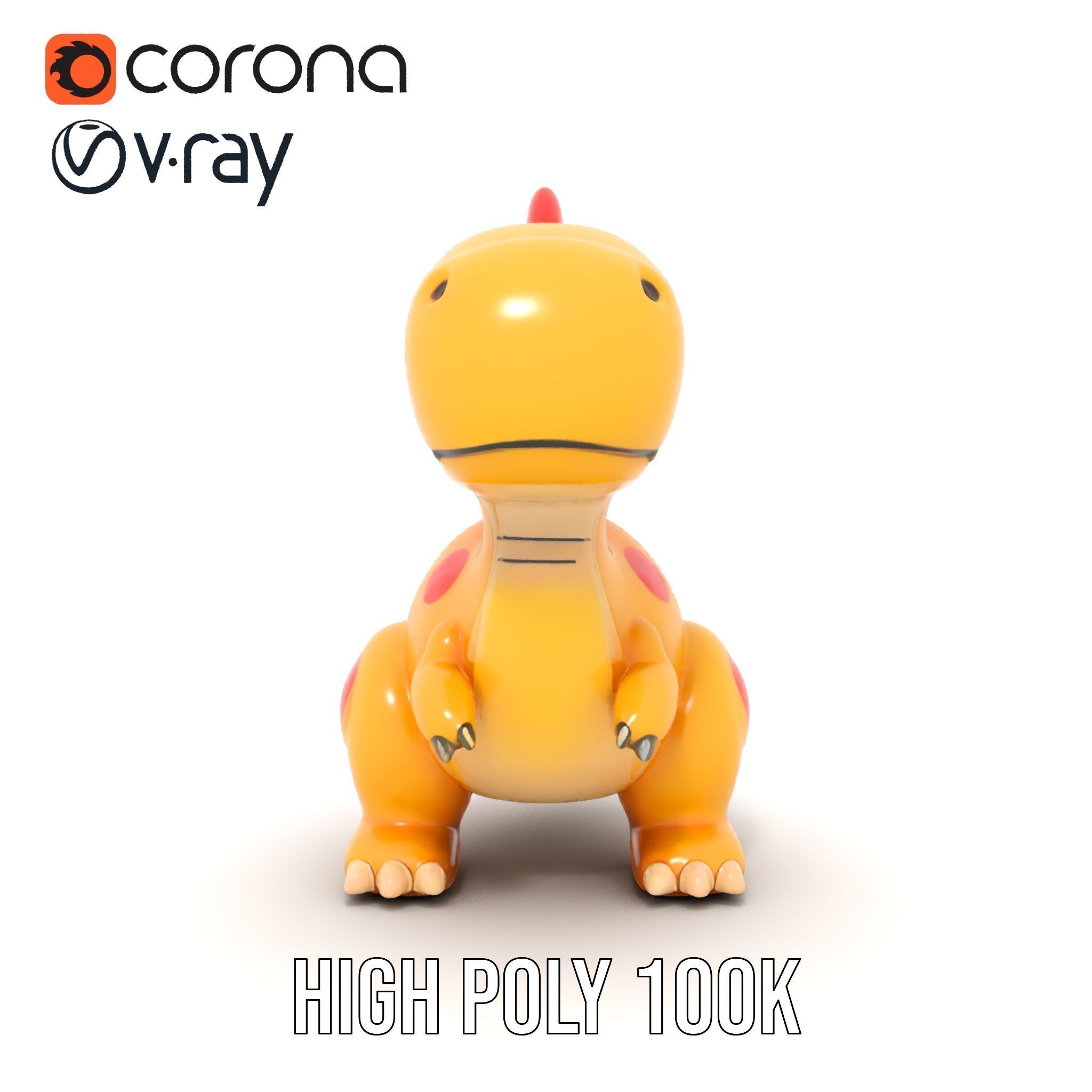 Cute Cartoon Dinosaur Model Pack Low-poly 3D model_34