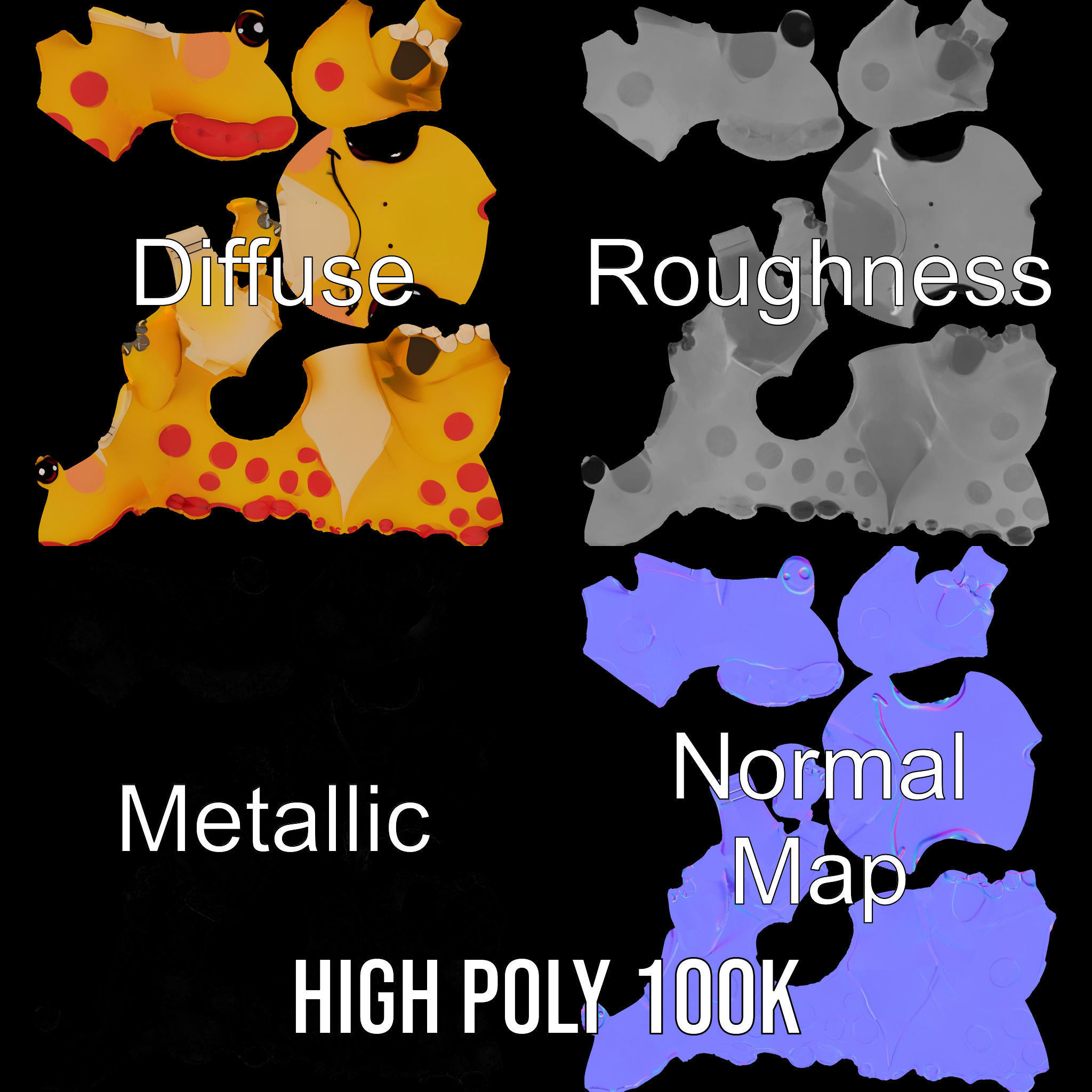 Cute Cartoon Dinosaur Model Pack Low-poly 3D model_3