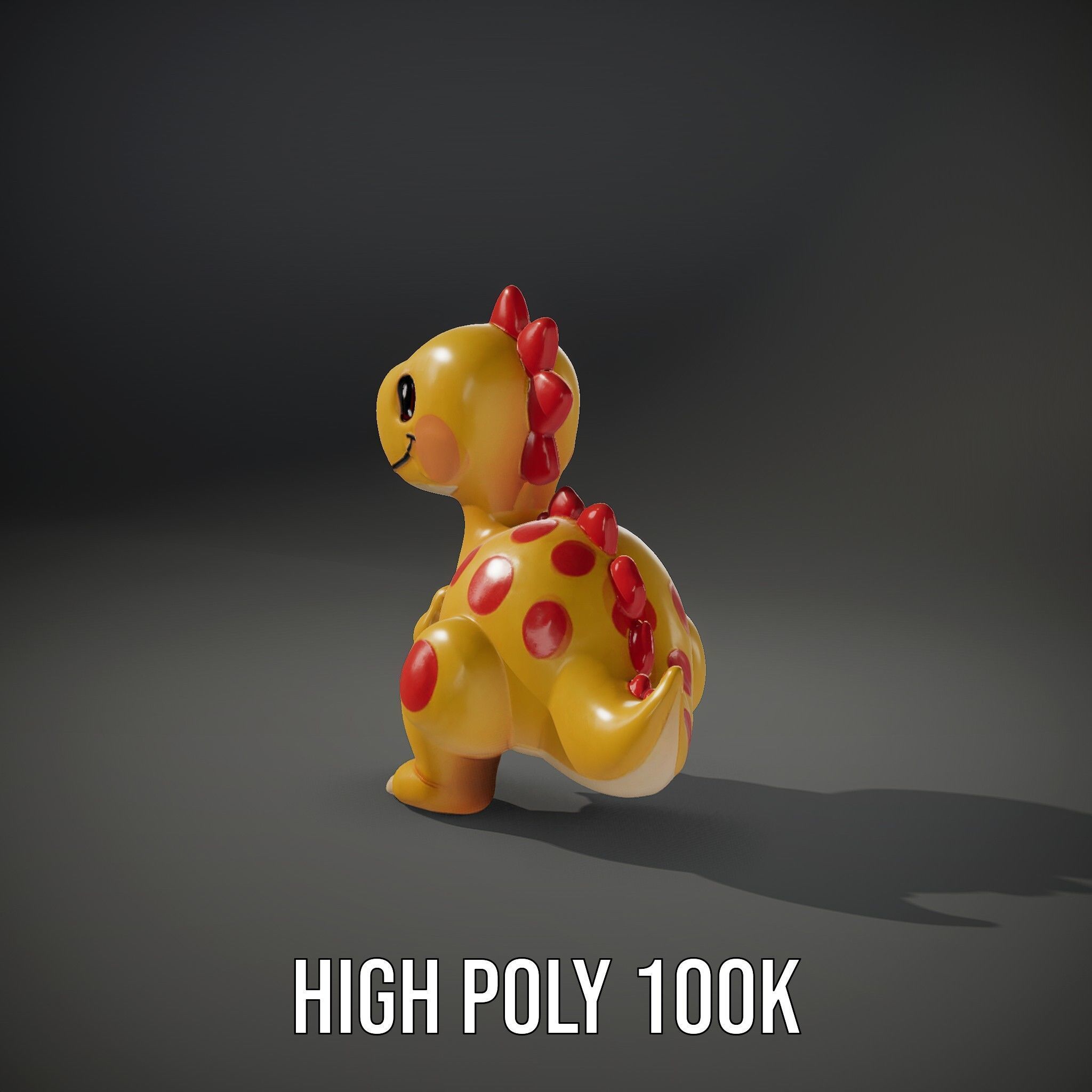 Cute Cartoon Dinosaur Model Pack Low-poly 3D model_8