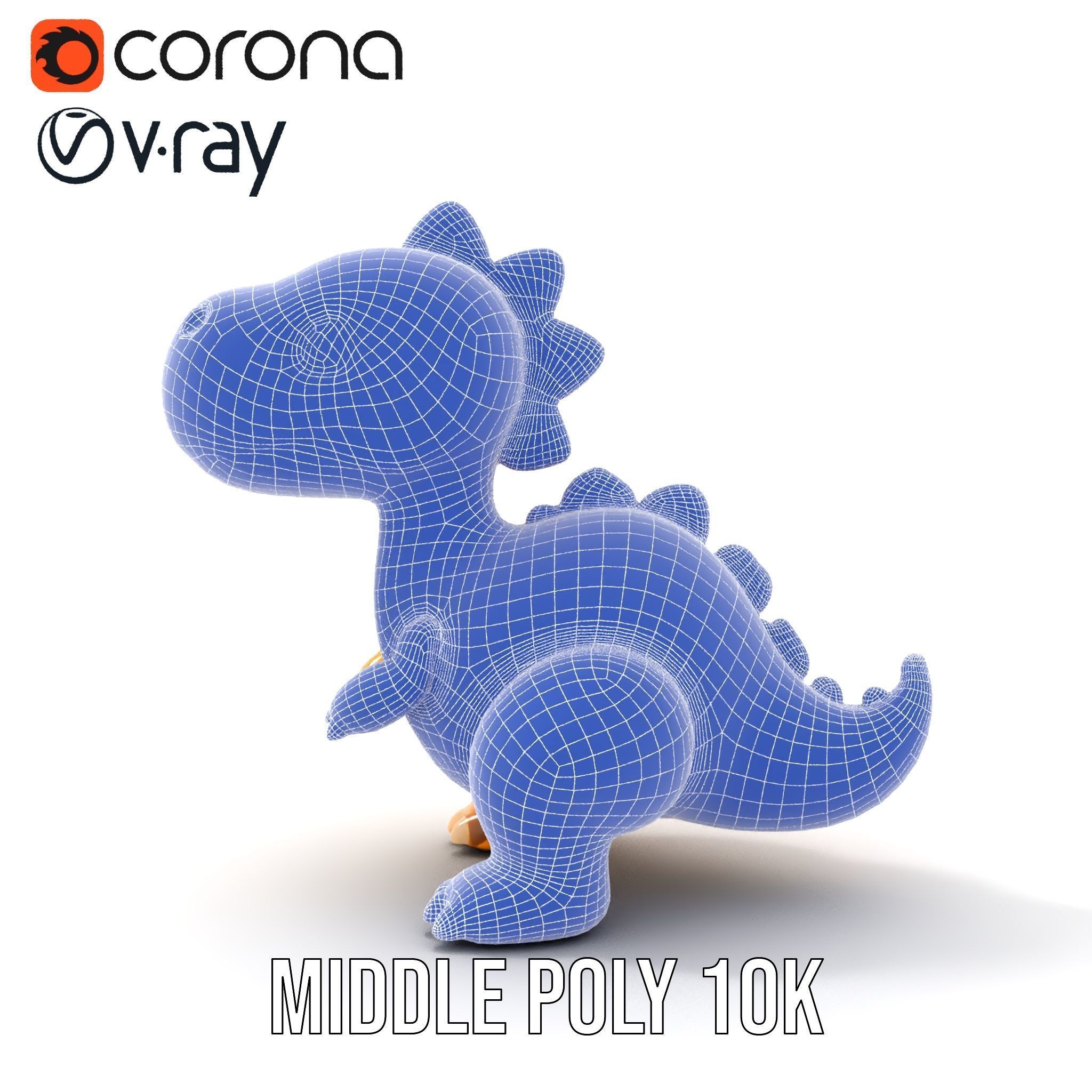 Cute Cartoon Dinosaur Model Pack Low-poly 3D model_30