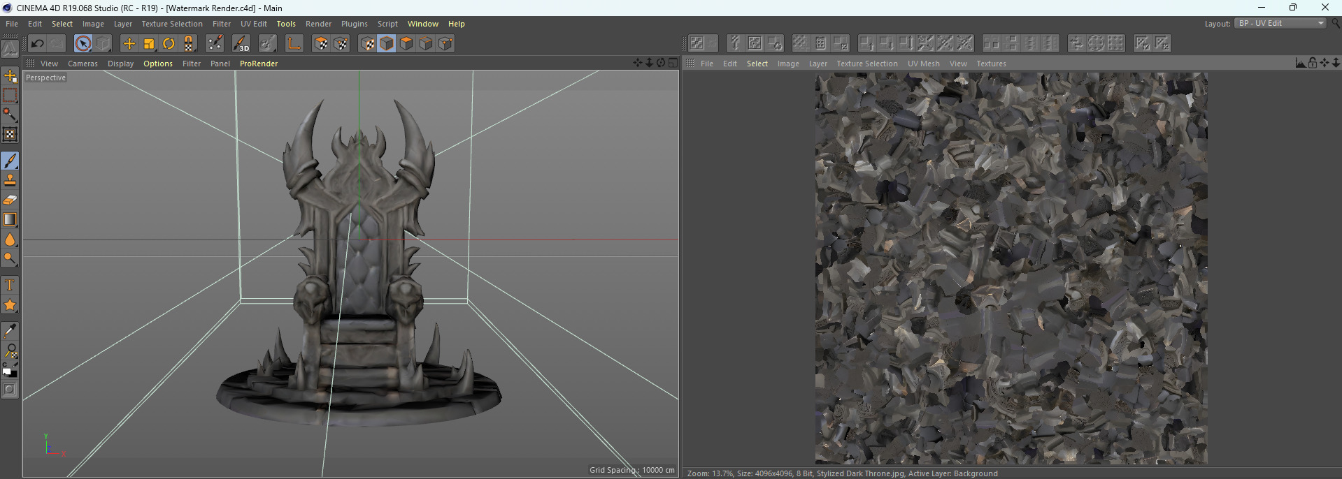 The Dark Throne - Lich King Inspired Seat Model - AI Low-poly 3D model_10