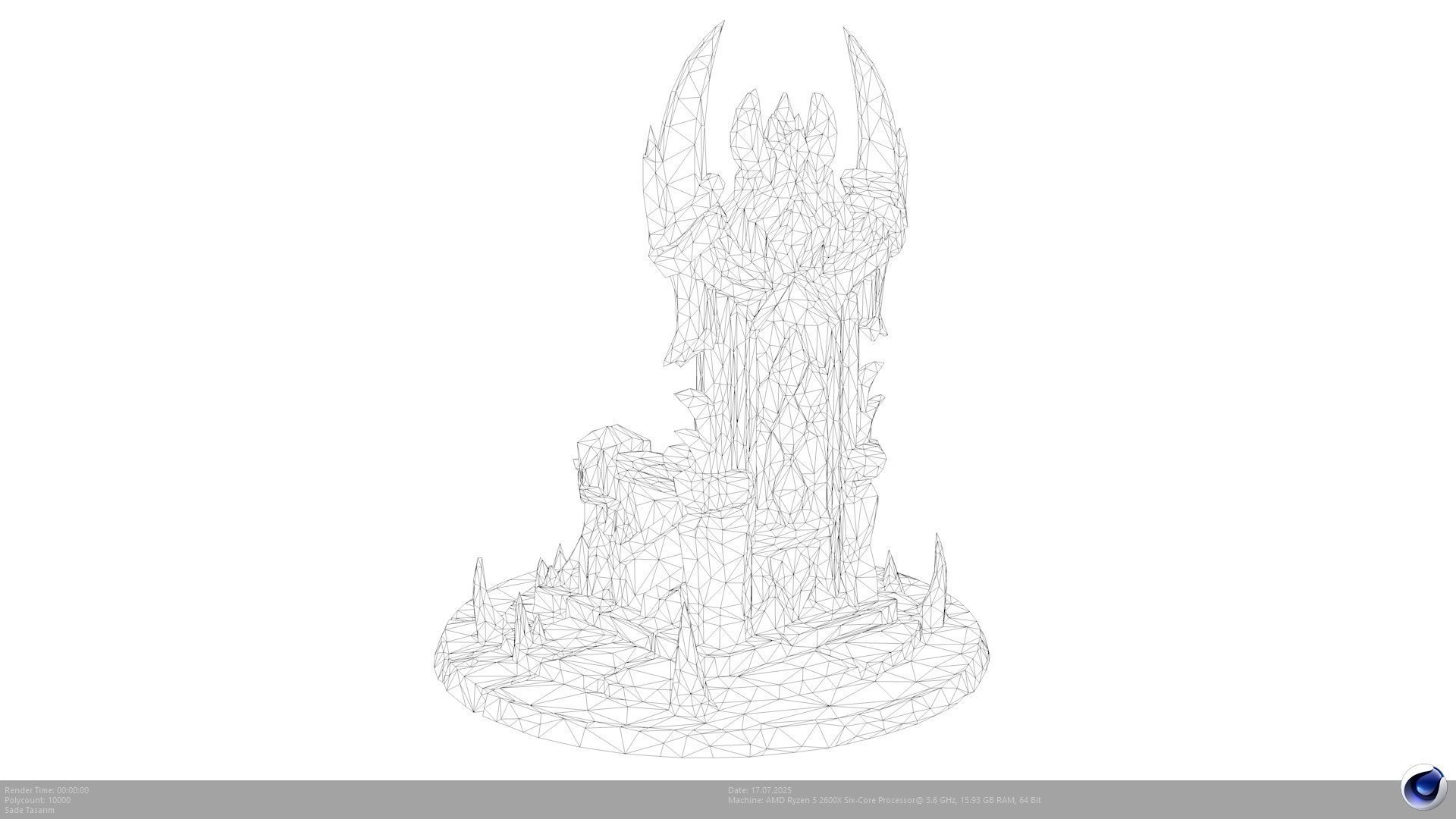 The Dark Throne - Lich King Inspired Seat Model - AI Low-poly 3D model_6