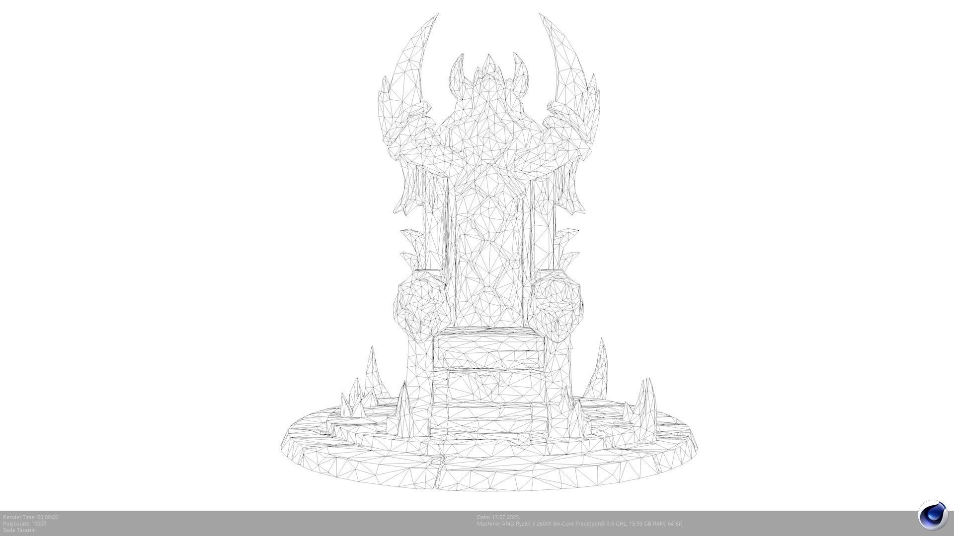 The Dark Throne - Lich King Inspired Seat Model - AI Low-poly 3D model_3