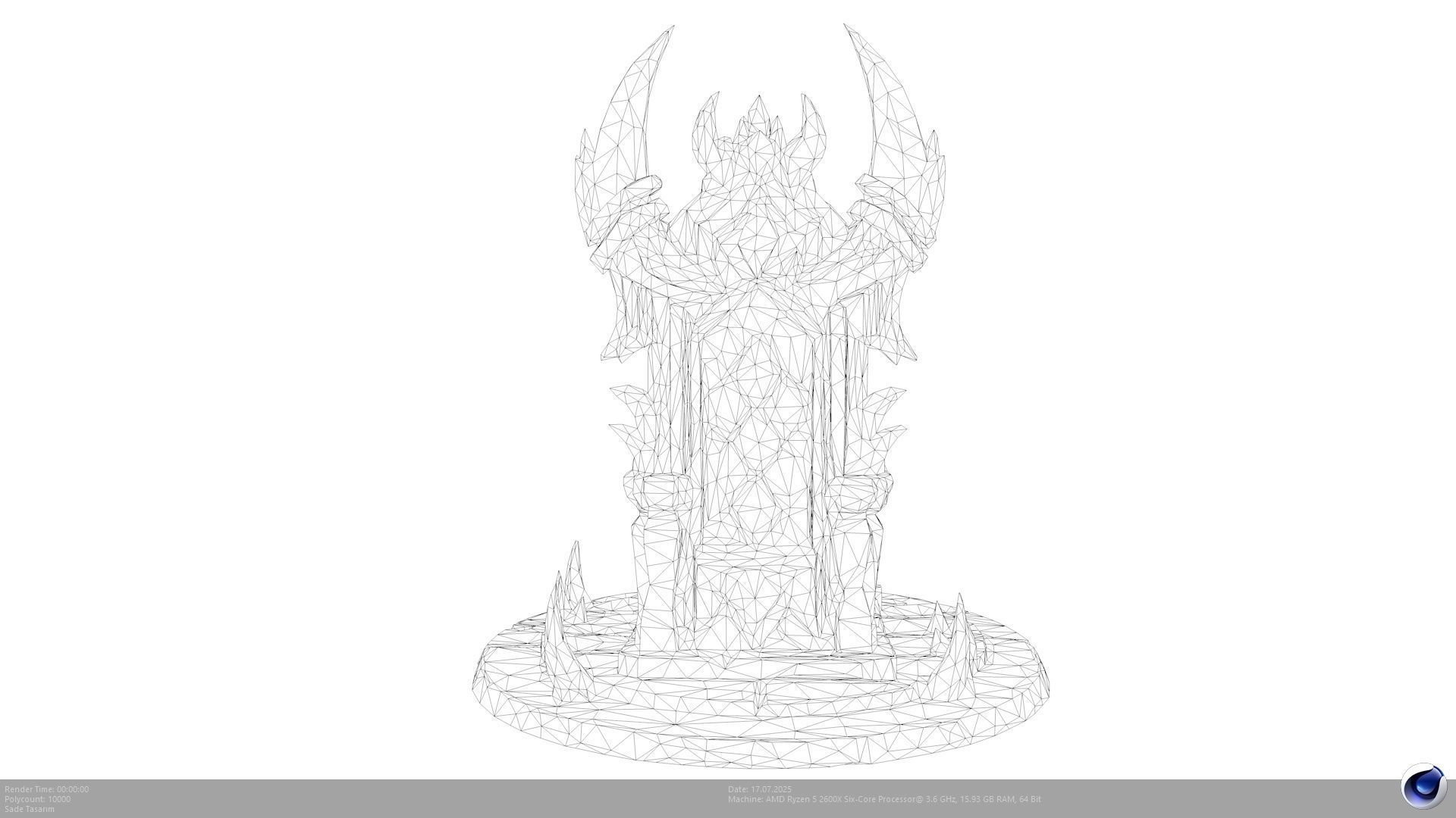 The Dark Throne - Lich King Inspired Seat Model - AI Low-poly 3D model_9