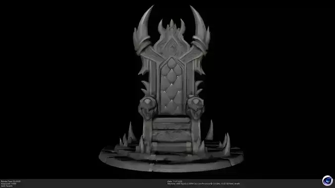 The Dark Throne - Lich King Inspired Seat Model - AI Low-poly 3D model The Dark Throne - Lich King Inspired Seat Model - AI Low-poly 3D model