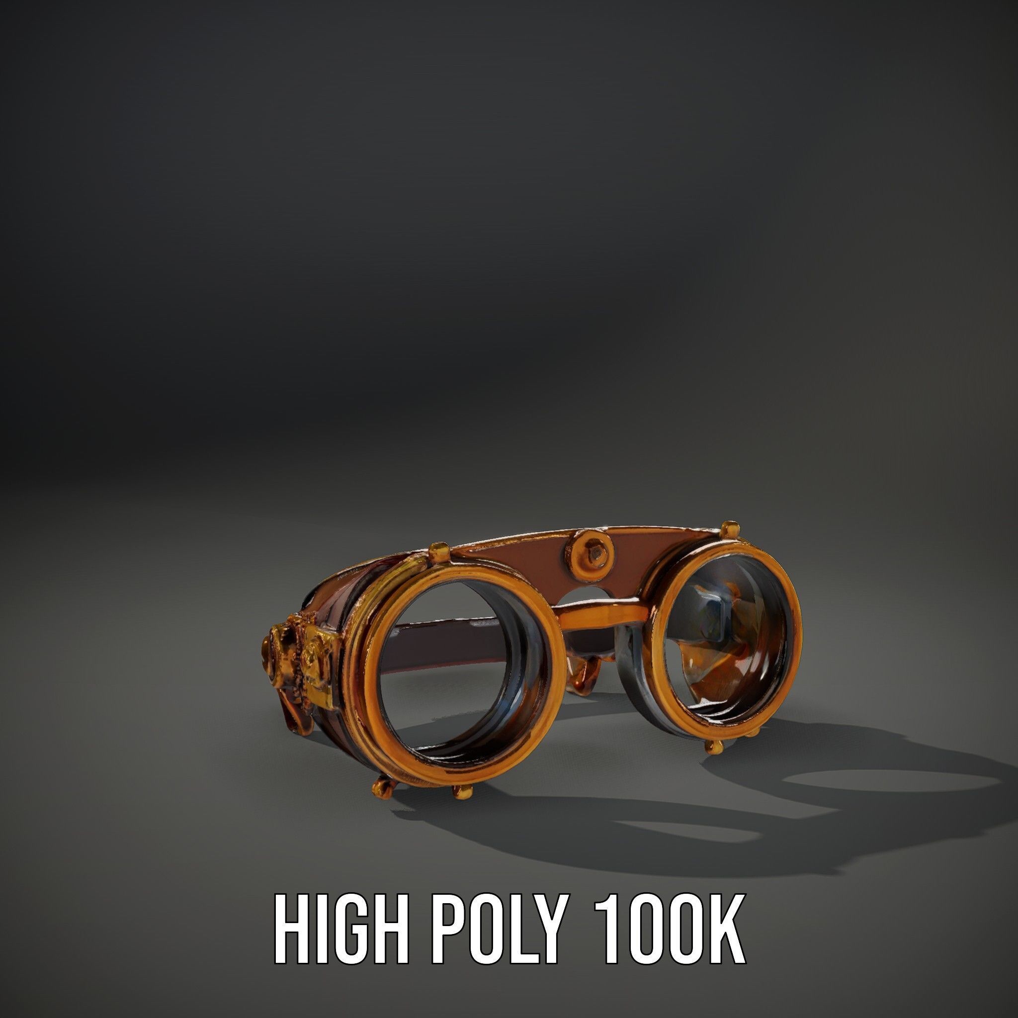 Steampunk Goggles Model Pack for HighDetail Rendering Low-poly 3D model_10