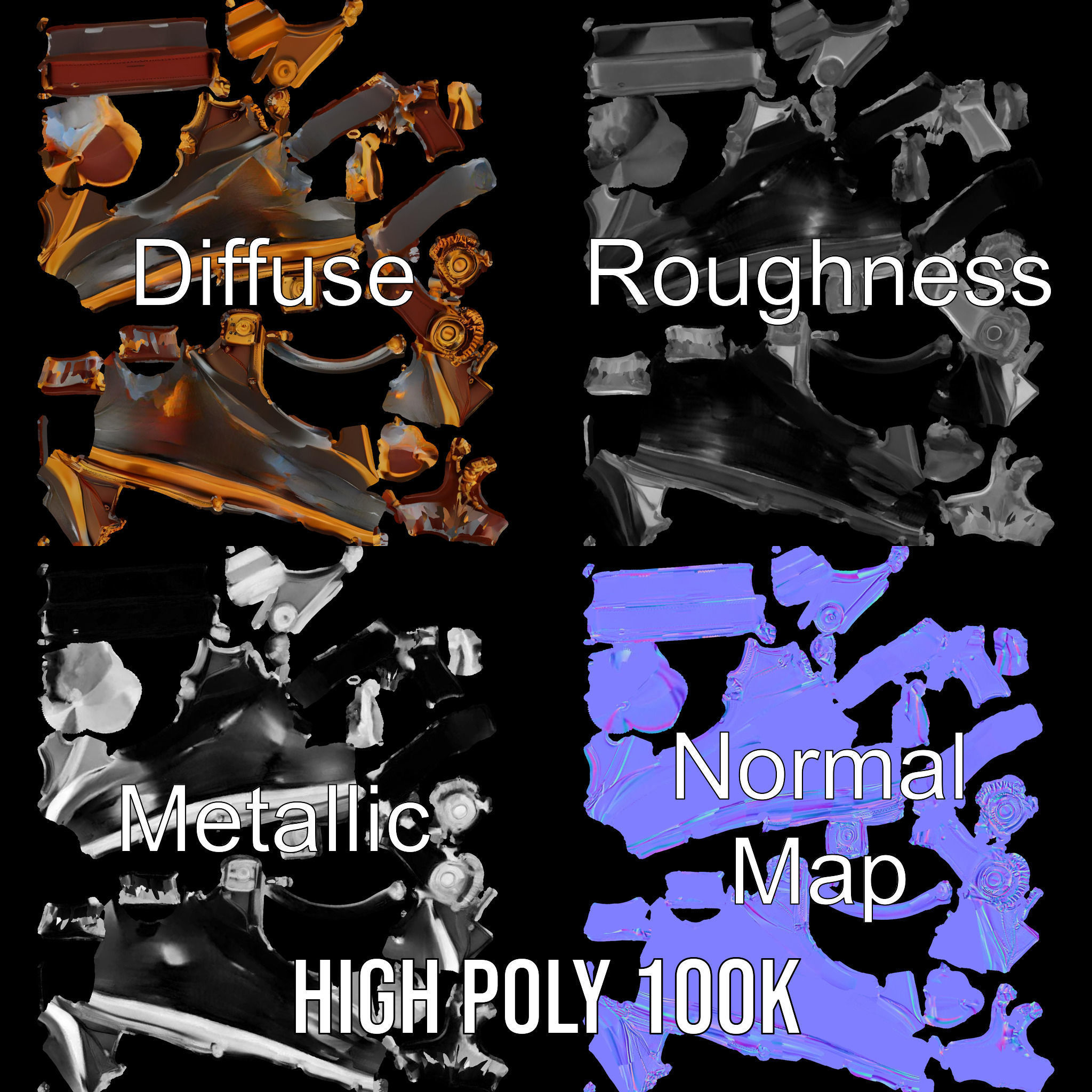 Steampunk Goggles Model Pack for HighDetail Rendering Low-poly 3D model_3