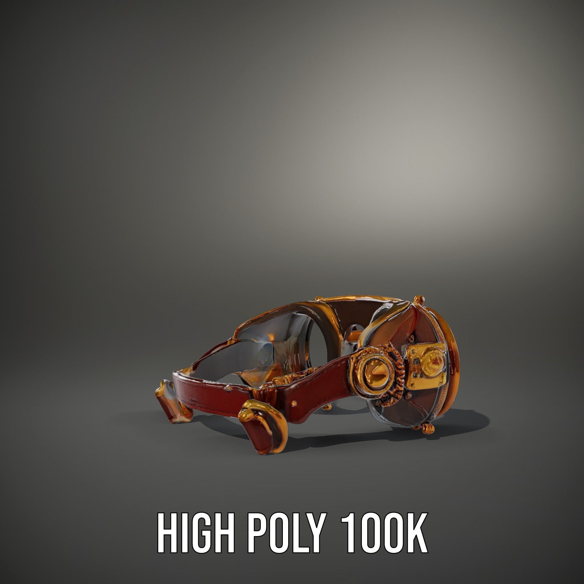 Steampunk Goggles Model Pack for HighDetail Rendering Low-poly 3D model_8