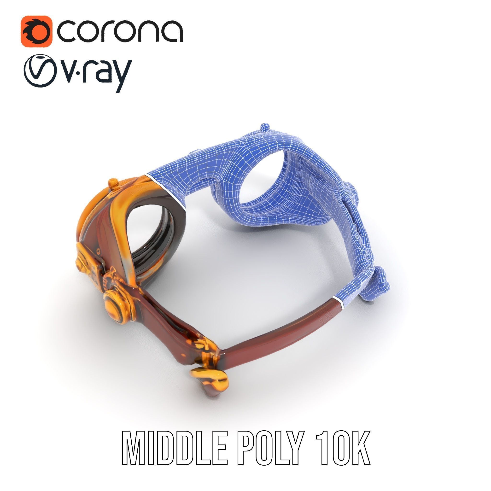 Steampunk Goggles Model Pack for HighDetail Rendering Low-poly 3D model_26