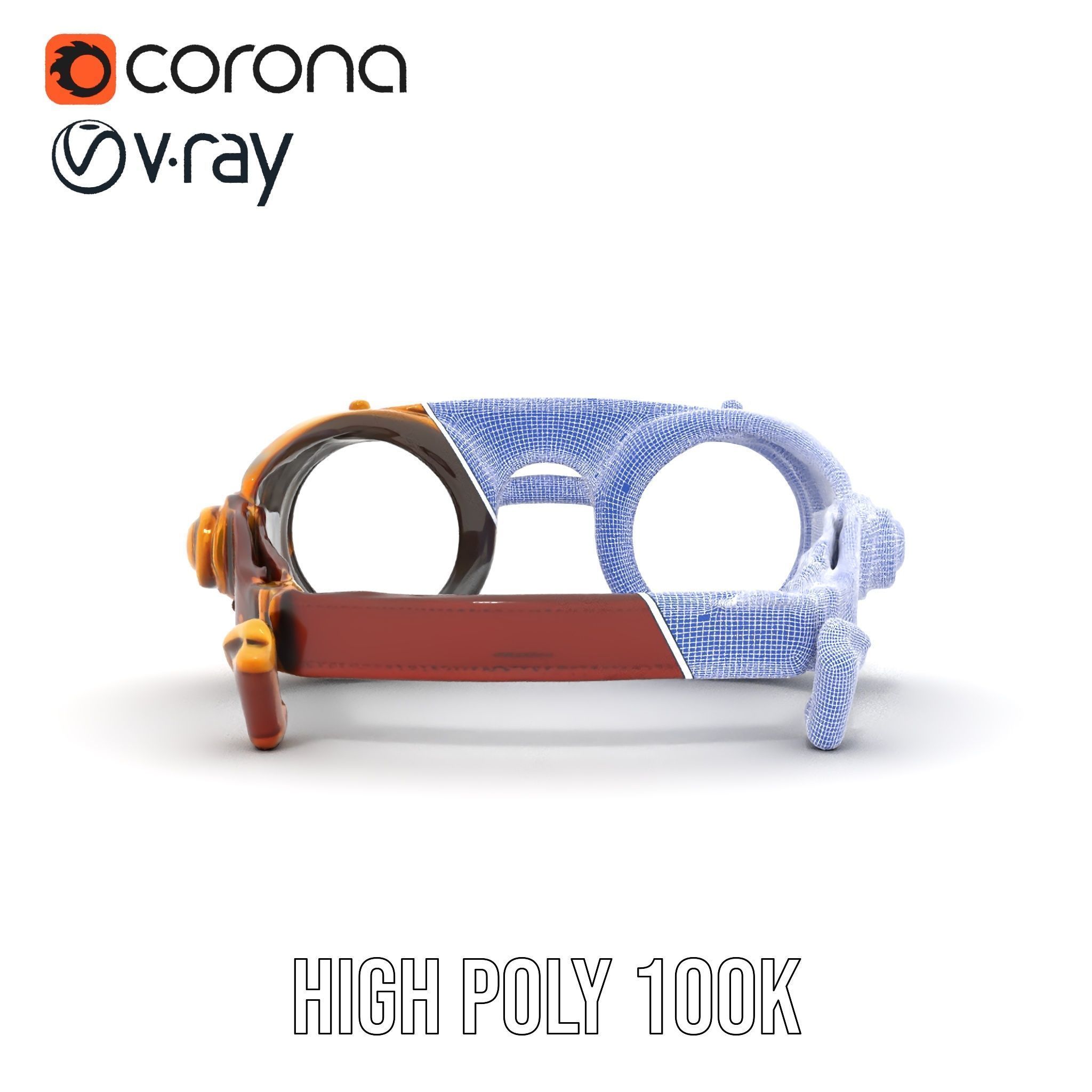 Steampunk Goggles Model Pack for HighDetail Rendering Low-poly 3D model_34