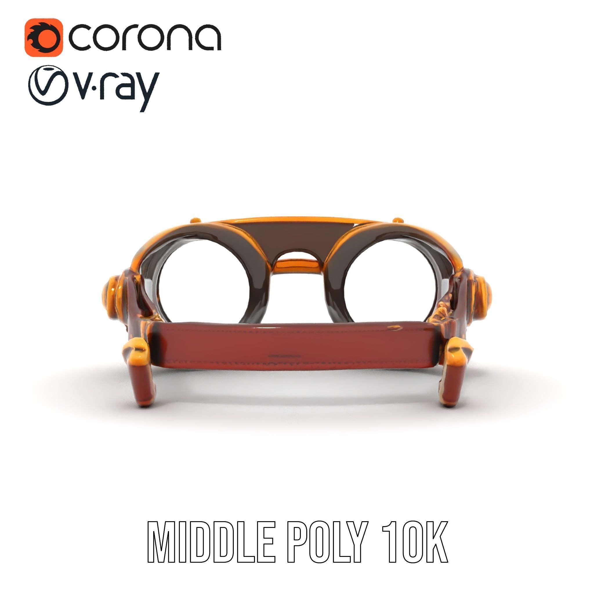 Steampunk Goggles Model Pack for HighDetail Rendering Low-poly 3D model_11