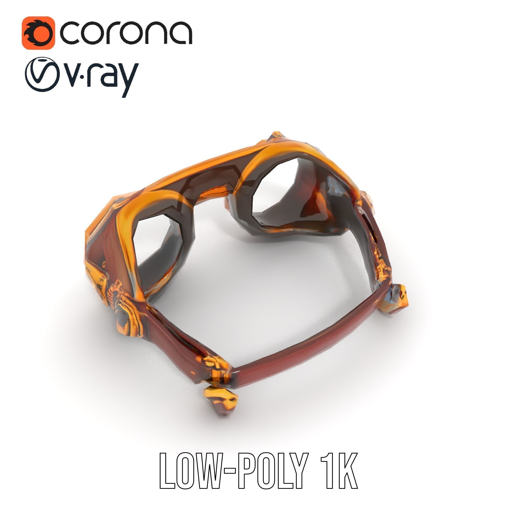 Steampunk Goggles Model Pack for HighDetail Rendering Low-poly 3D model_27