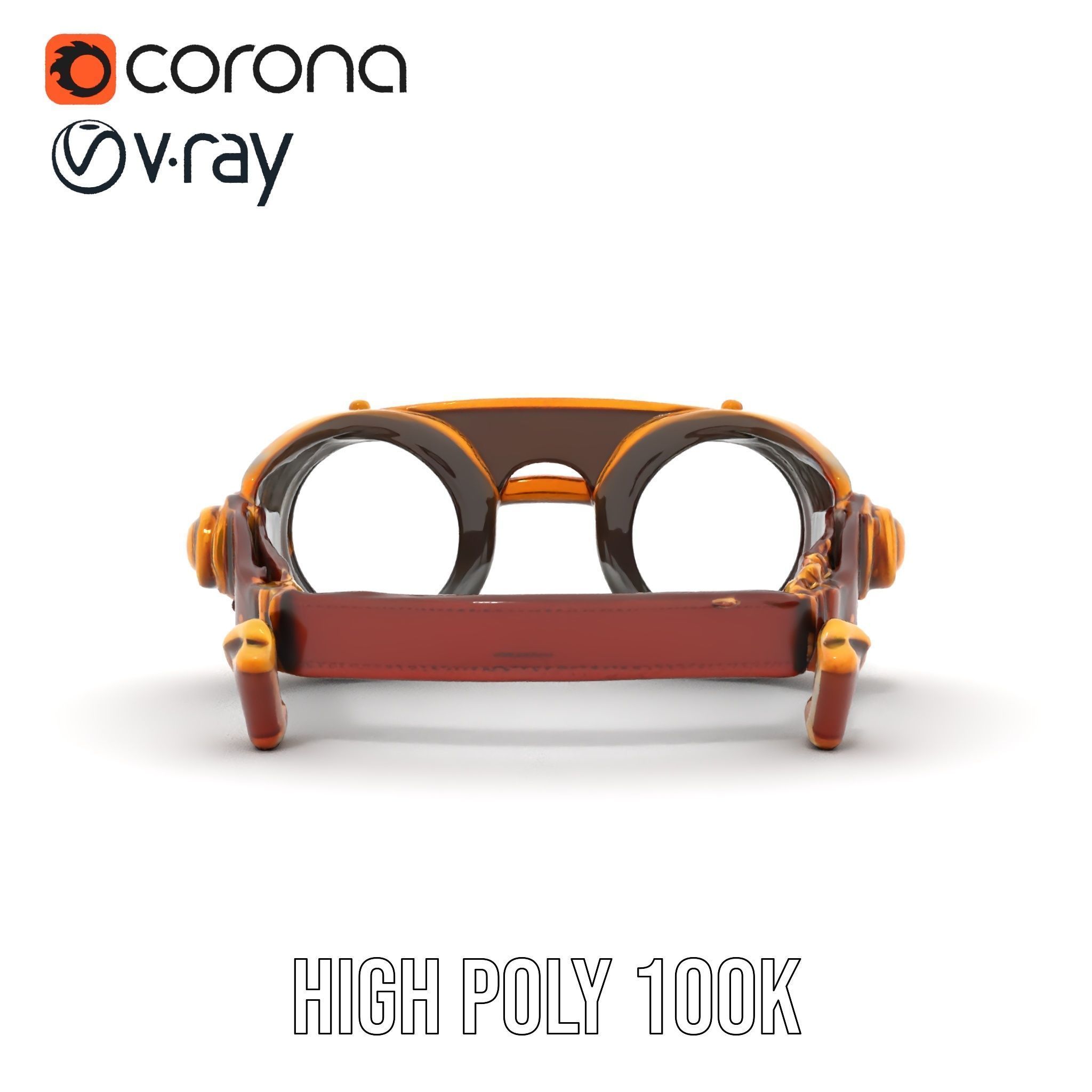 Steampunk Goggles Model Pack for HighDetail Rendering Low-poly 3D model_31