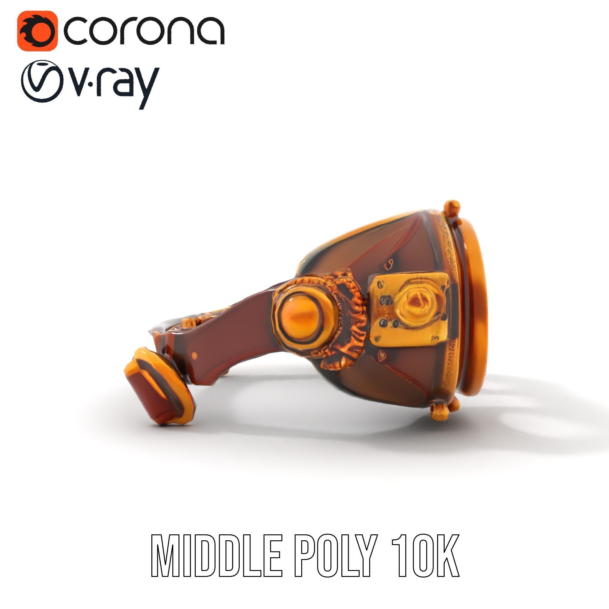 Steampunk Goggles Model Pack for HighDetail Rendering Low-poly 3D model_13