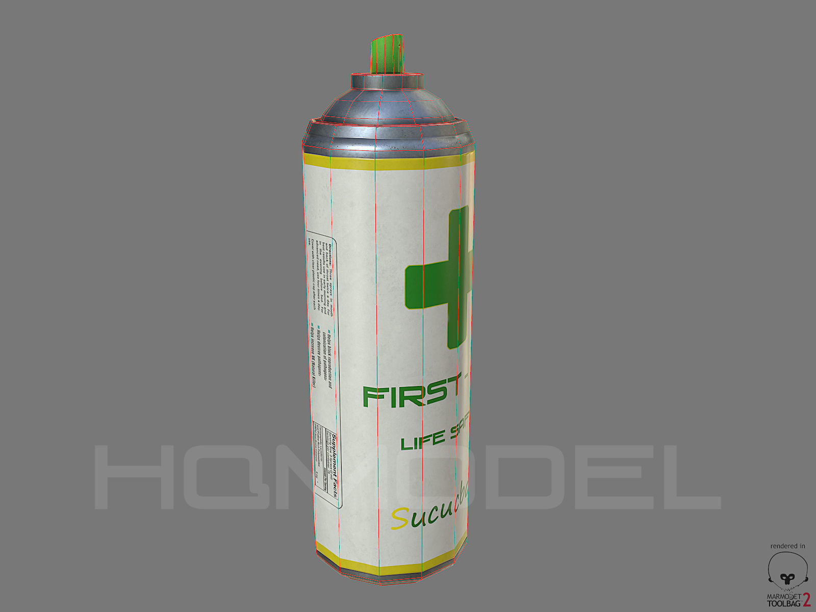 First Aid Spray Health PBR Low-poly 3D model_5