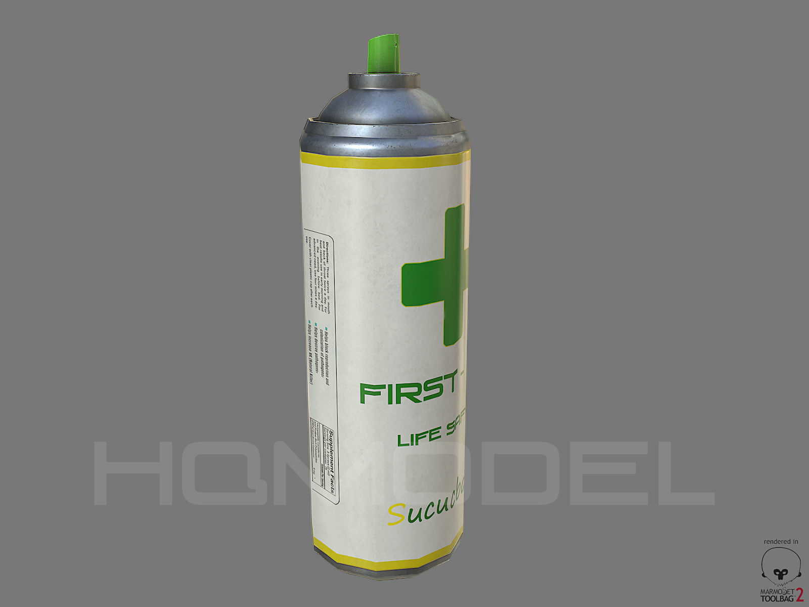 First Aid Spray Health PBR Low-poly 3D model_4