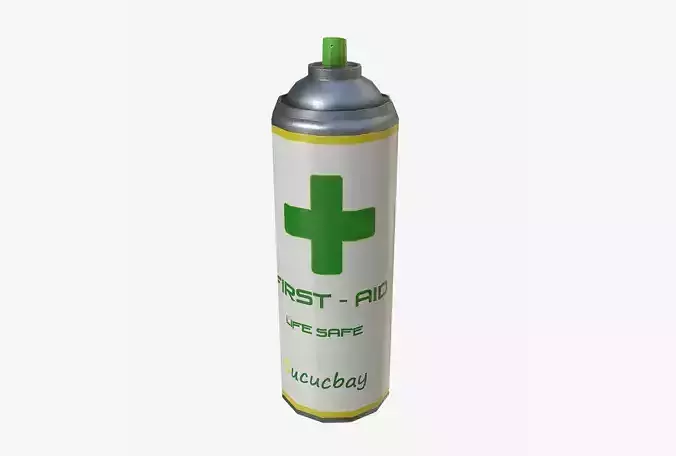 First Aid Spray Health PBR Low-poly 3D model First Aid Spray Health PBR Low-poly 3D model