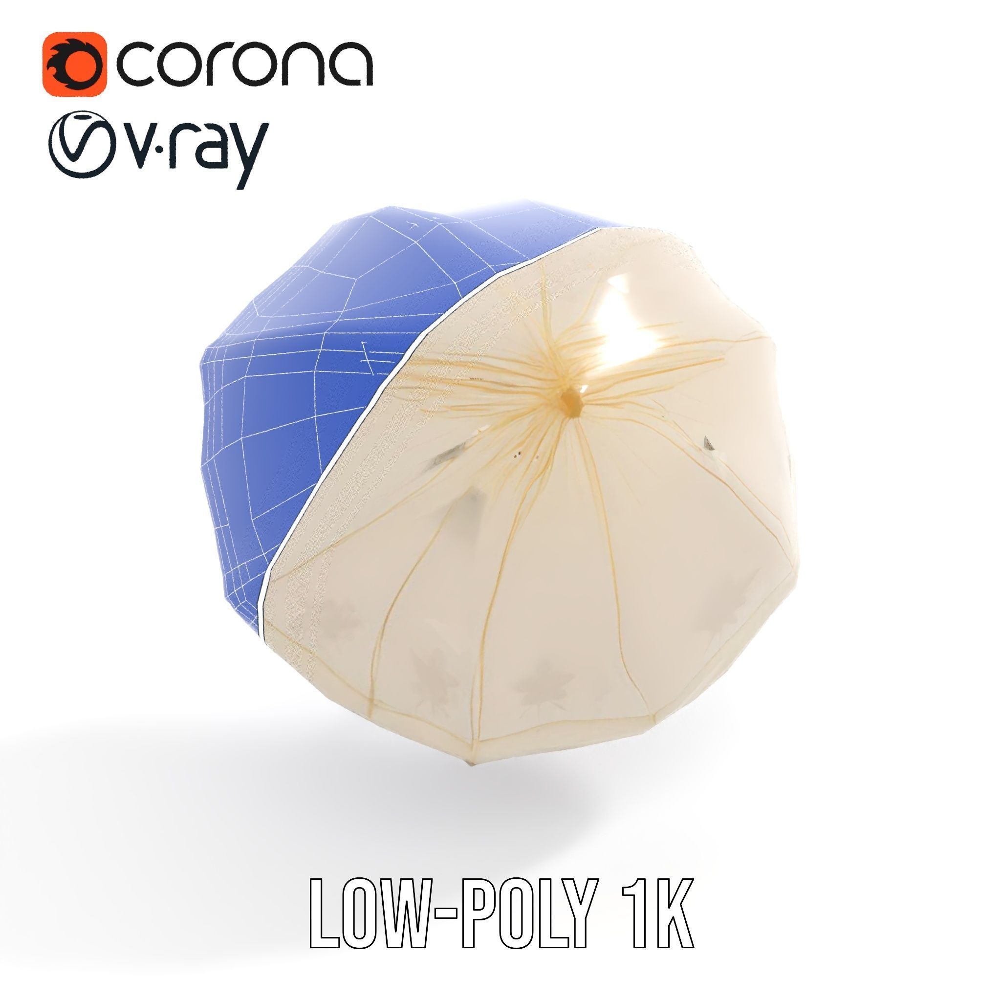 Victorian Parasol Umbrella Model Pack Low-poly 3D model_25