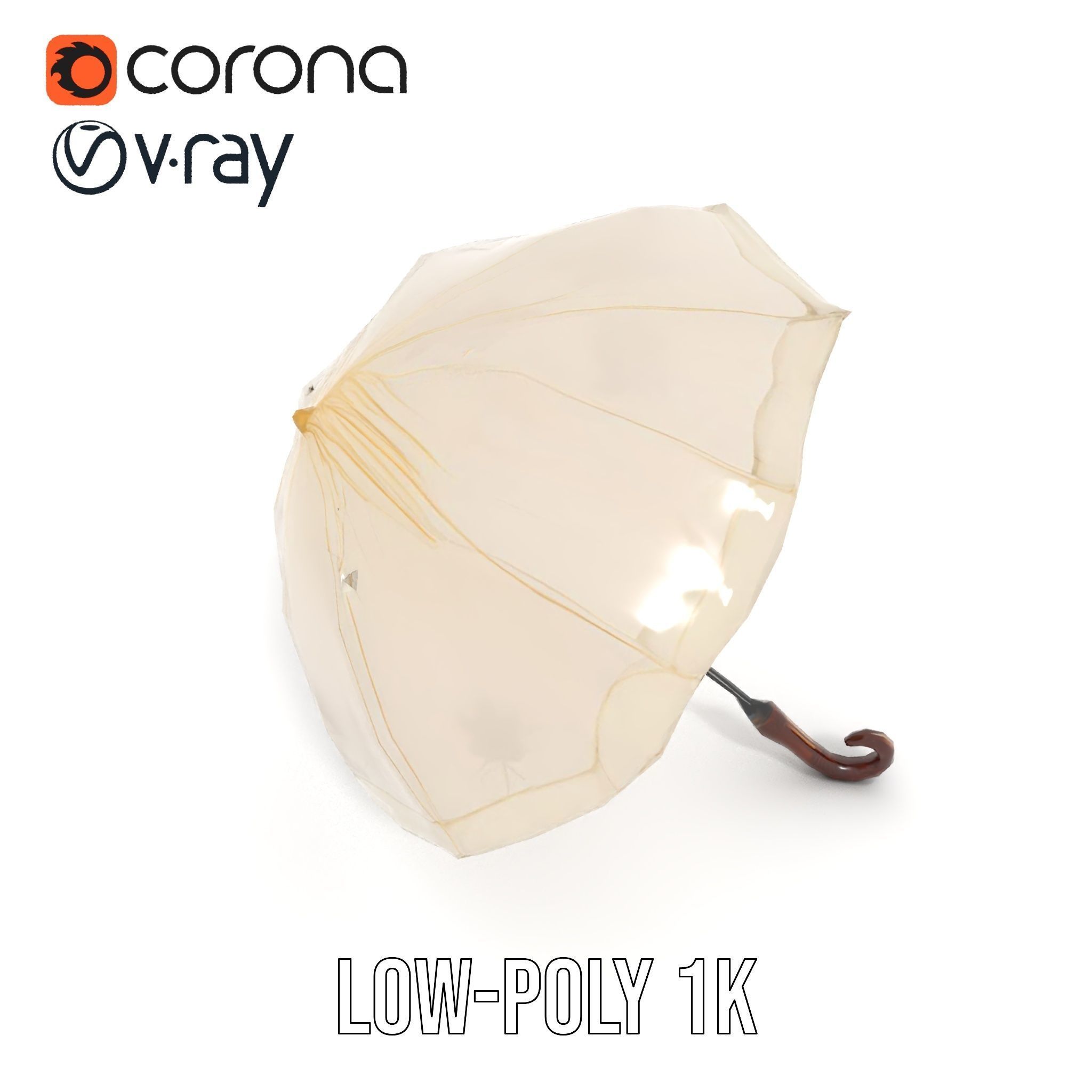 Victorian Parasol Umbrella Model Pack Low-poly 3D model_8