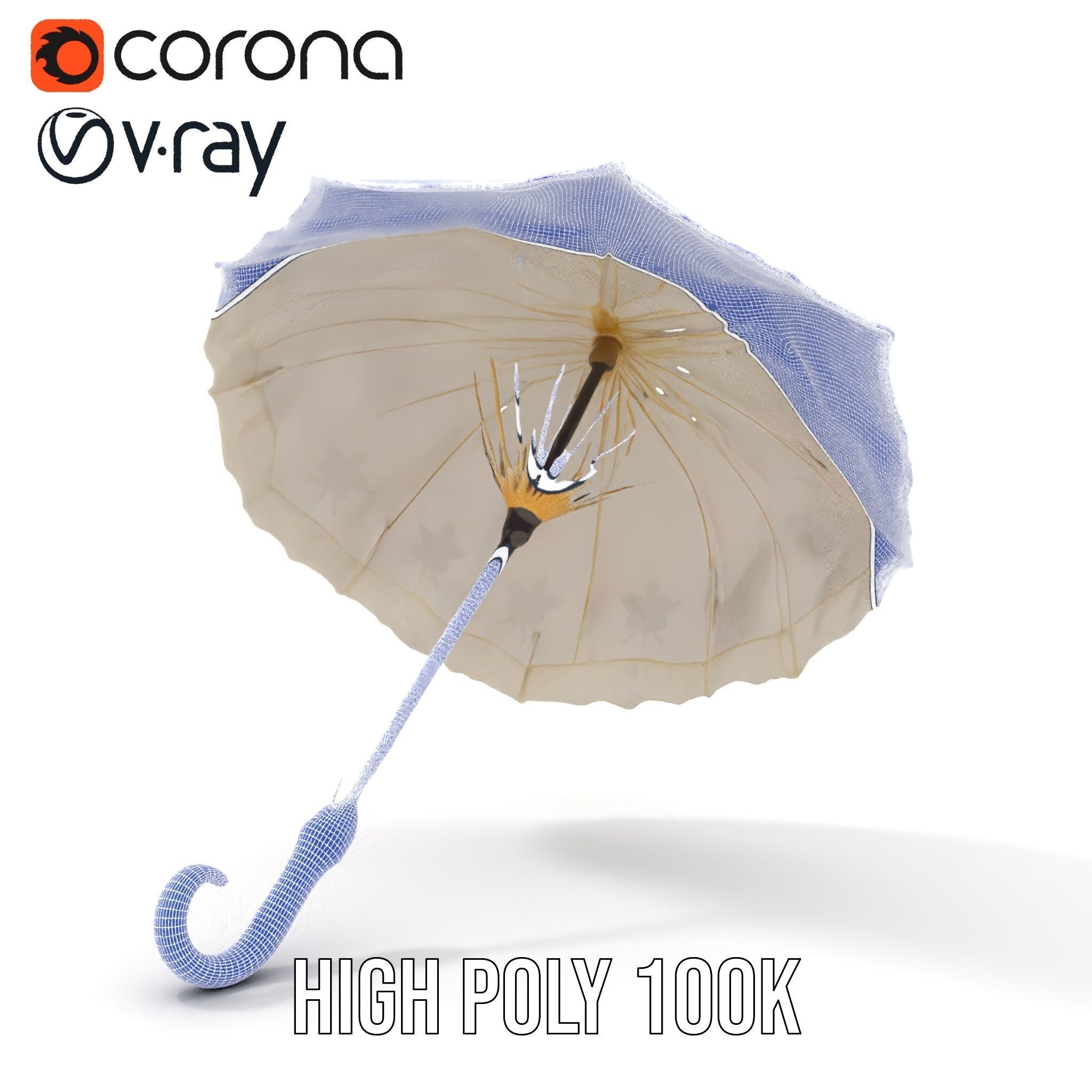 Victorian Parasol Umbrella Model Pack Low-poly 3D model_32