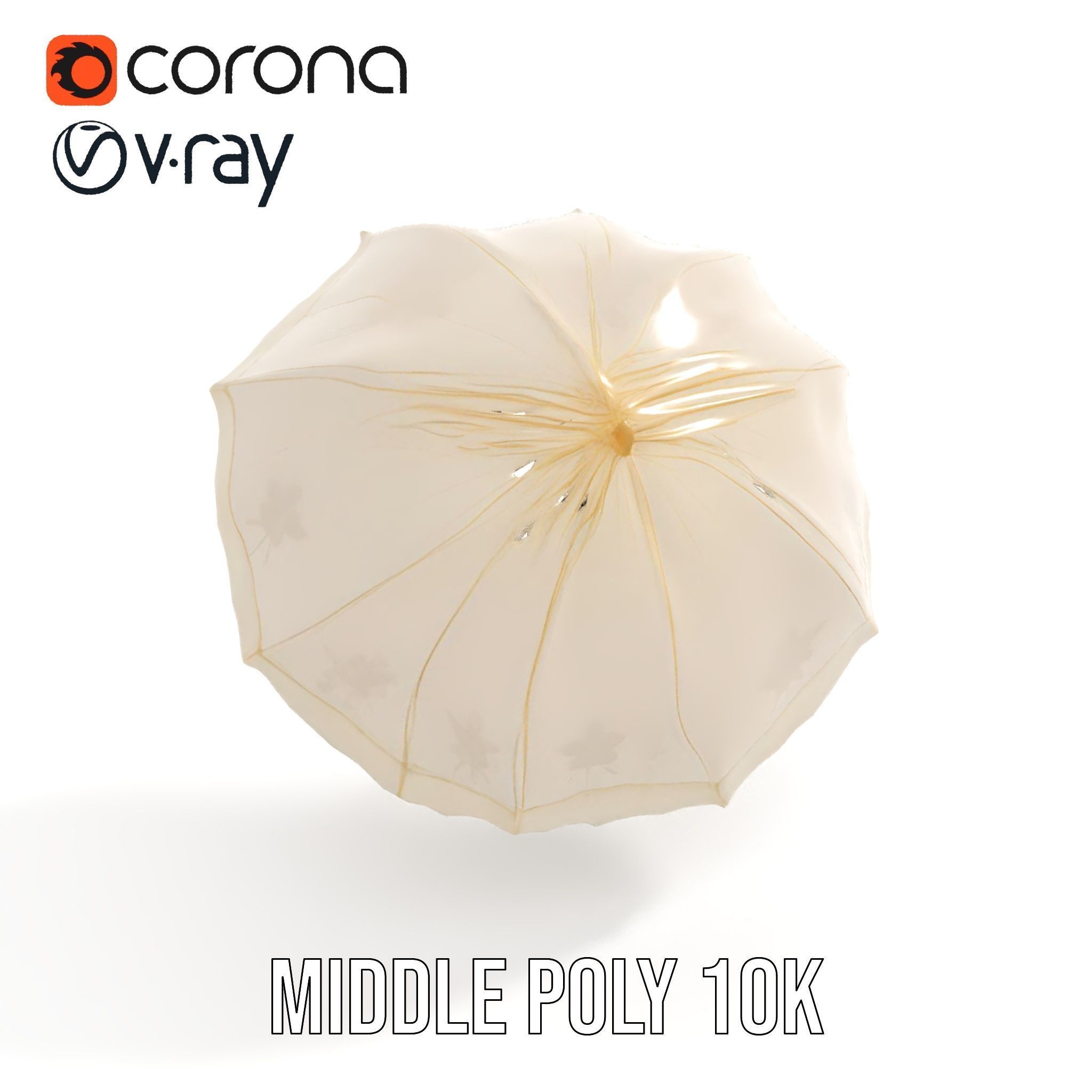 Victorian Parasol Umbrella Model Pack Low-poly 3D model_13