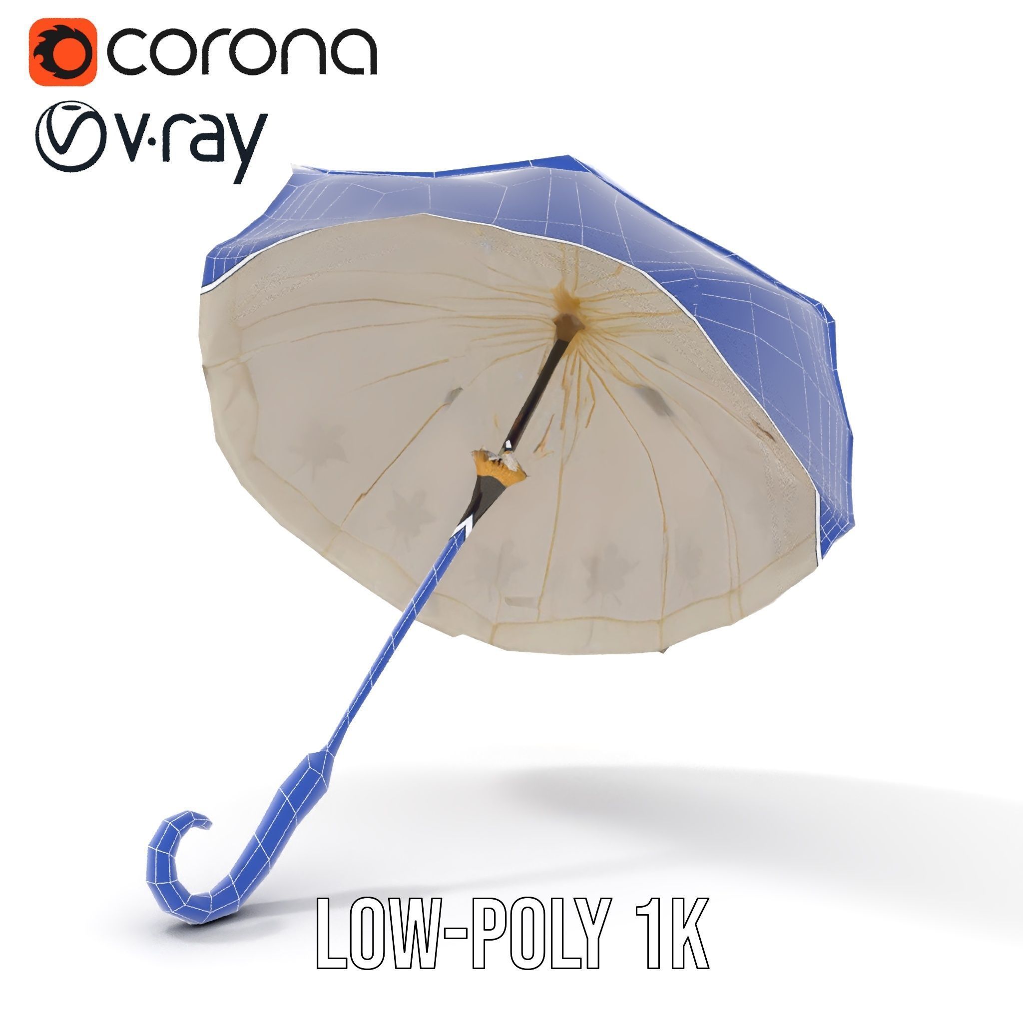 Victorian Parasol Umbrella Model Pack Low-poly 3D model_22