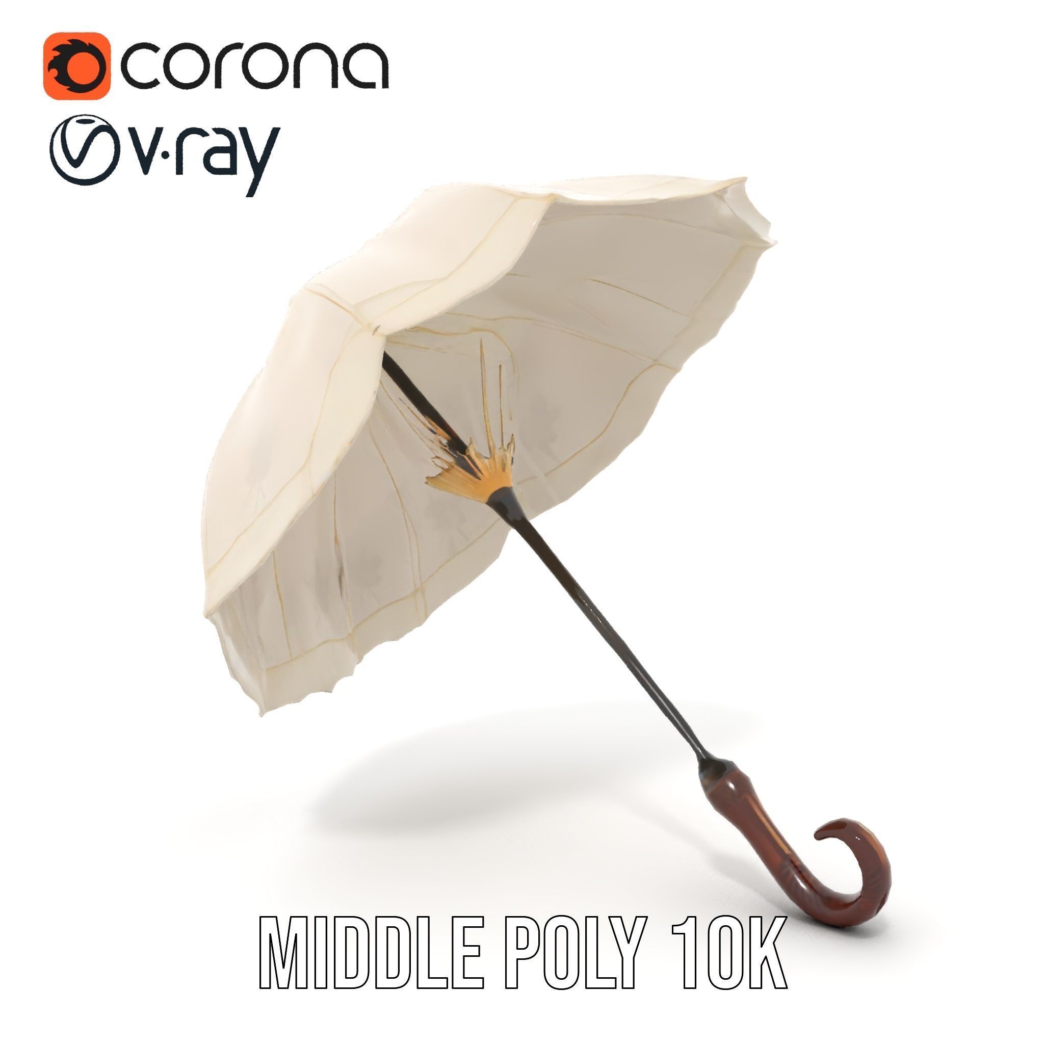 Victorian Parasol Umbrella Model Pack Low-poly 3D model_5