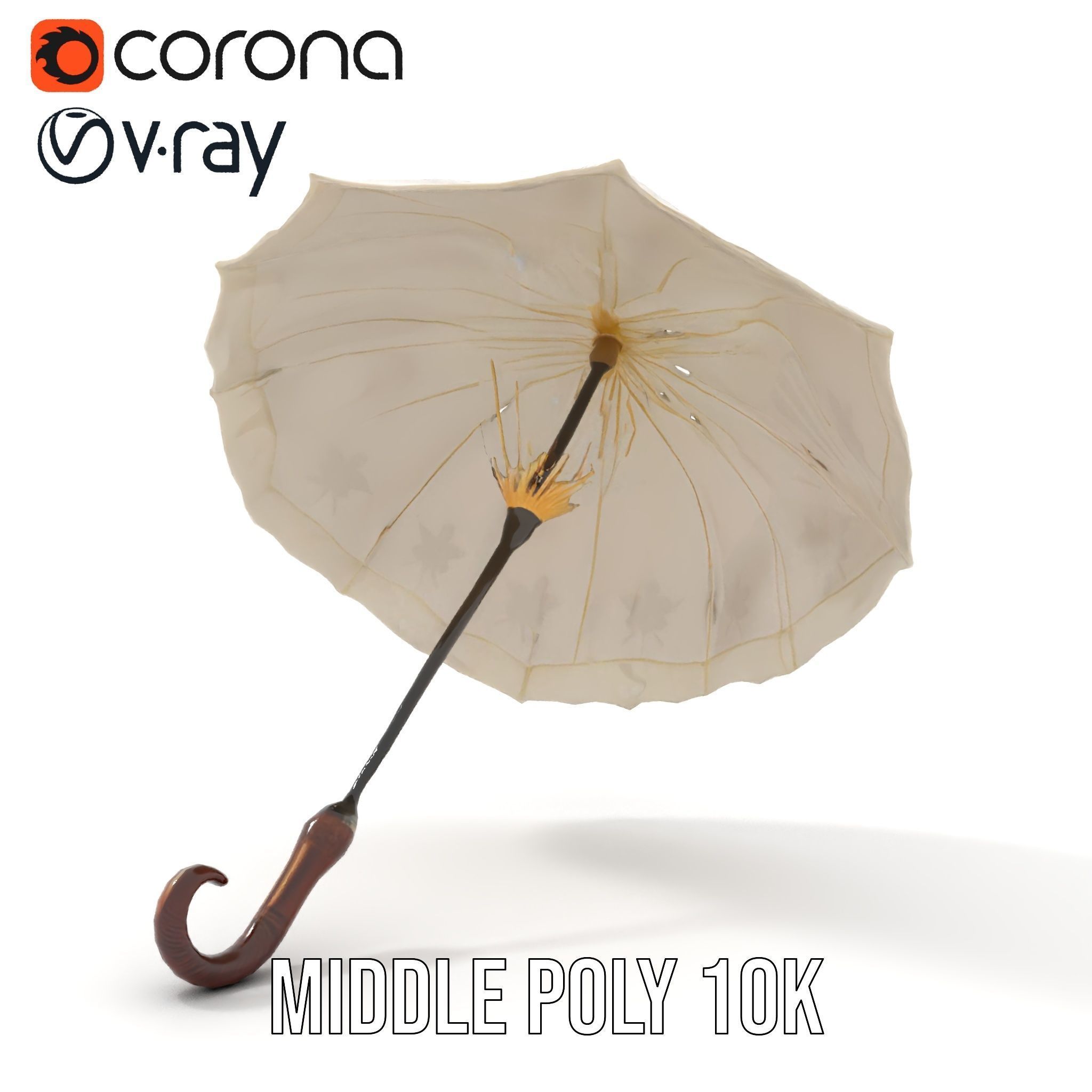 Victorian Parasol Umbrella Model Pack Low-poly 3D model_10