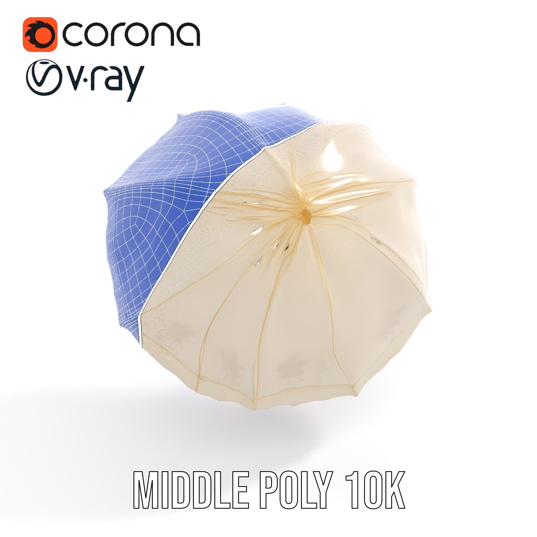 Victorian Parasol Umbrella Model Pack Low-poly 3D model_16