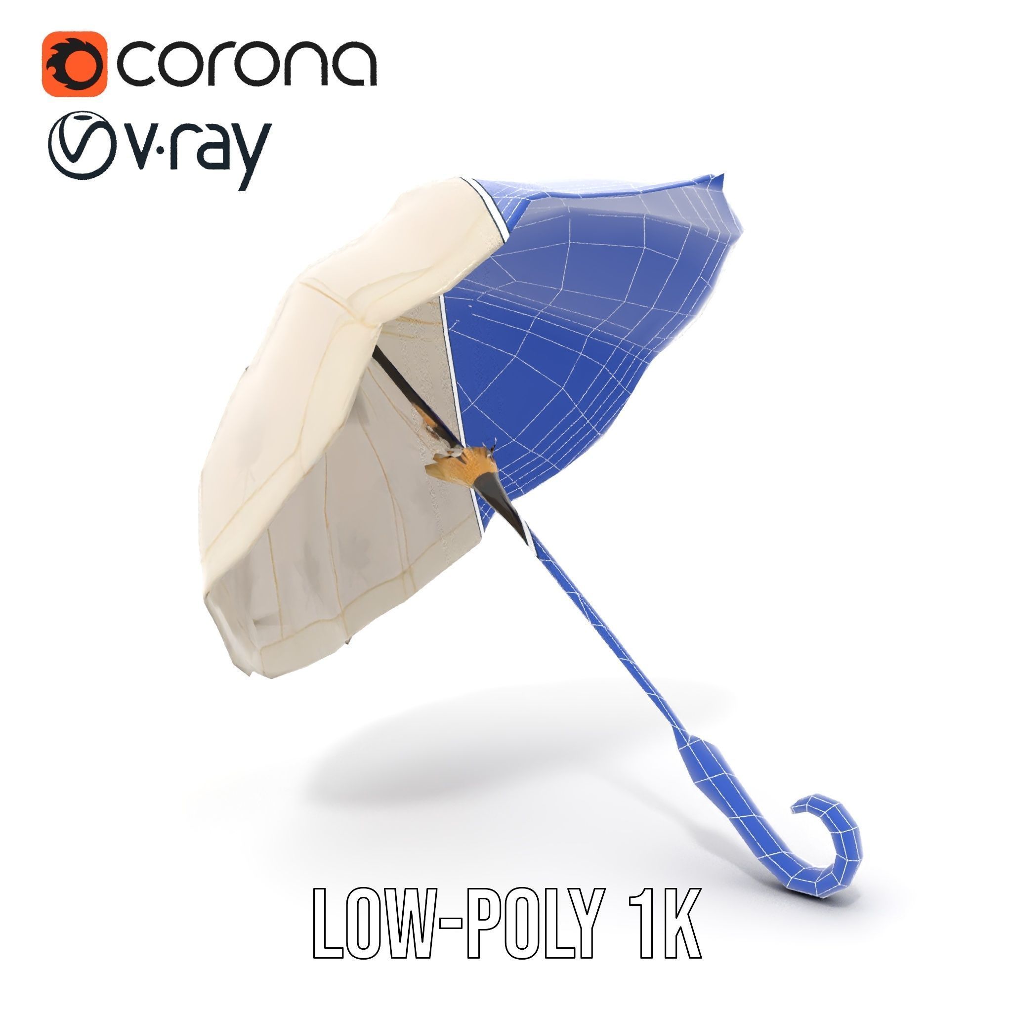 Victorian Parasol Umbrella Model Pack Low-poly 3D model_31