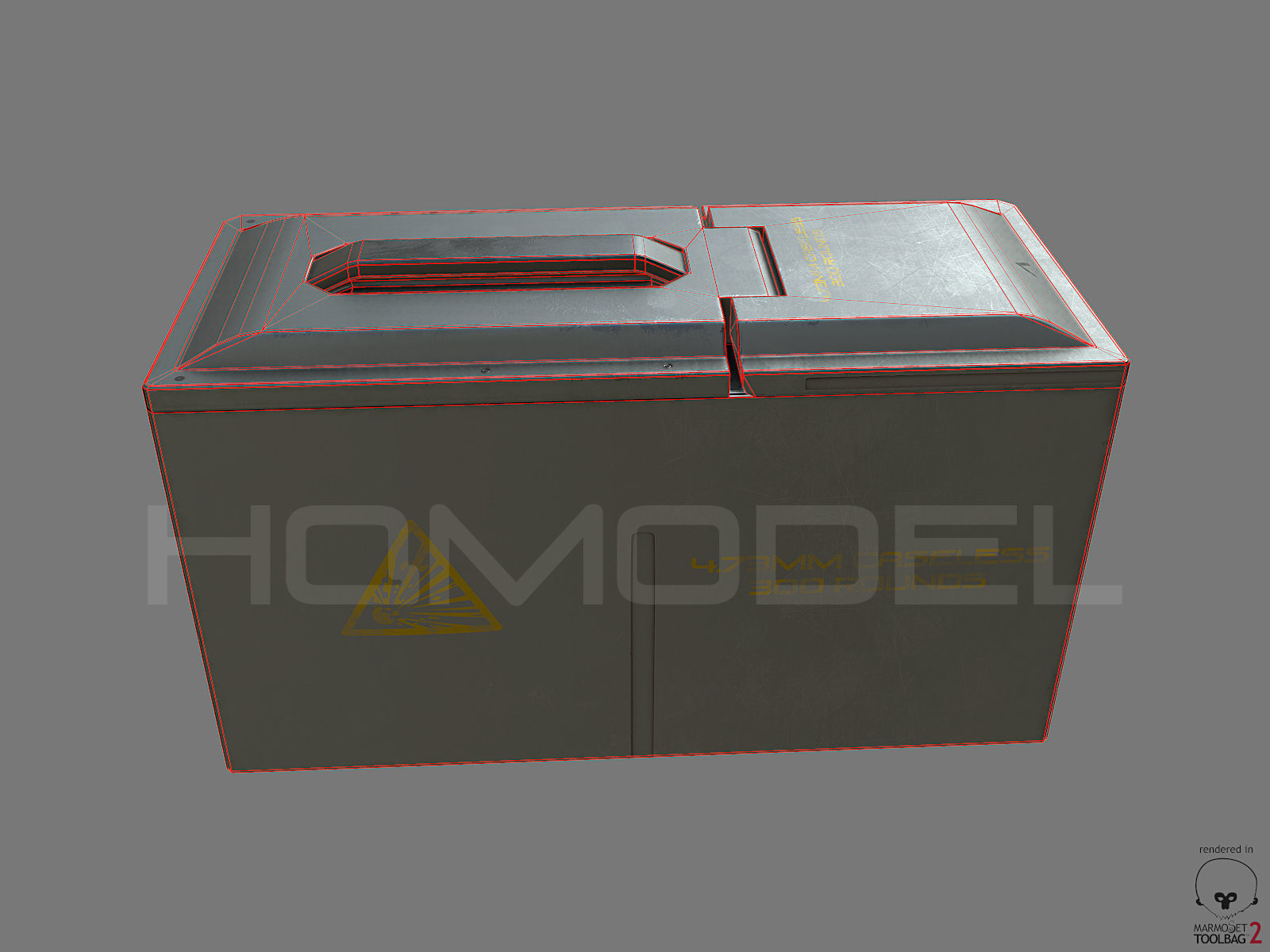 Case Ammo Box PBR Sci-Fi Low-poly 3D model_9