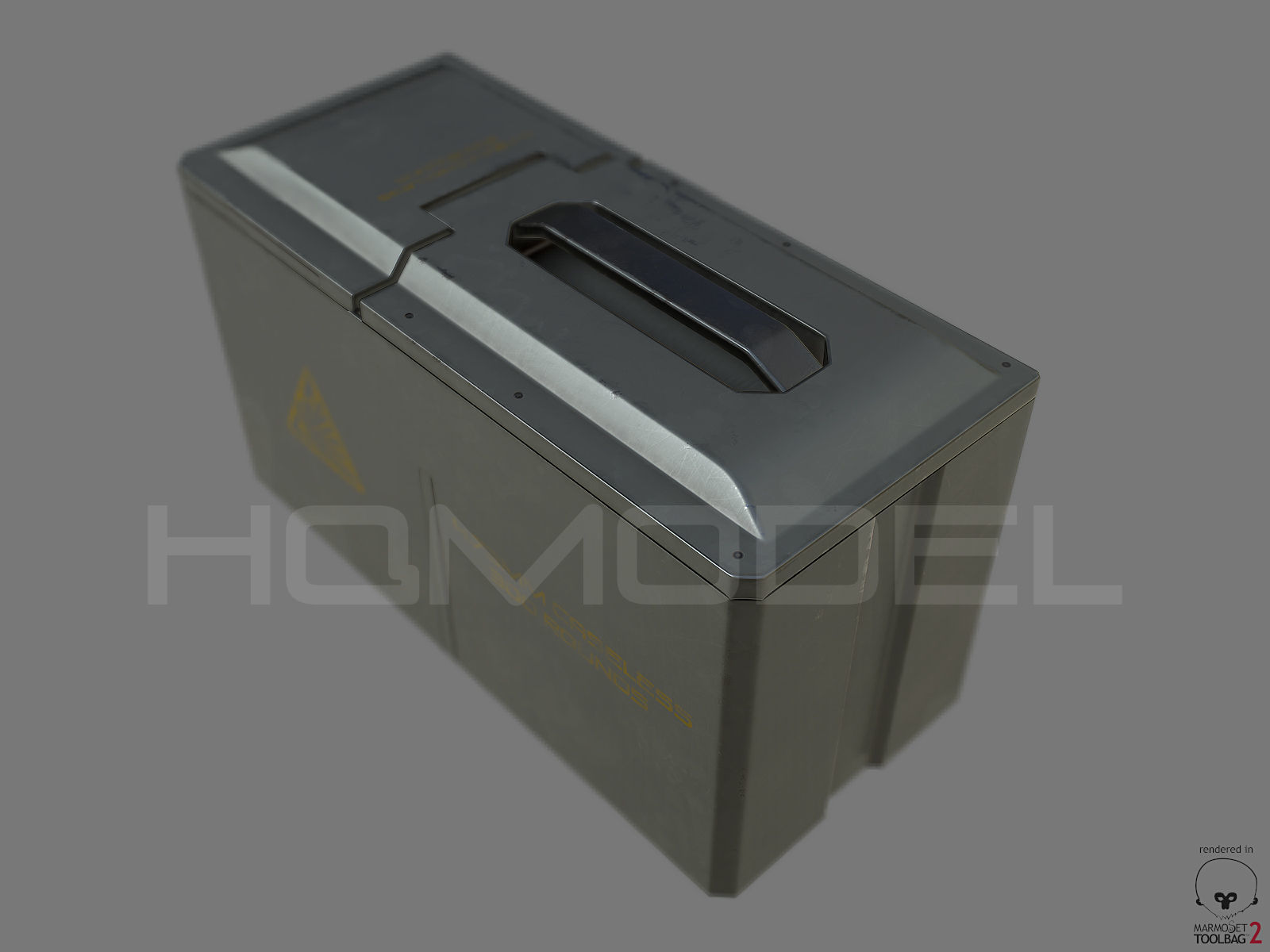 Case Ammo Box PBR Sci-Fi Low-poly 3D model_6