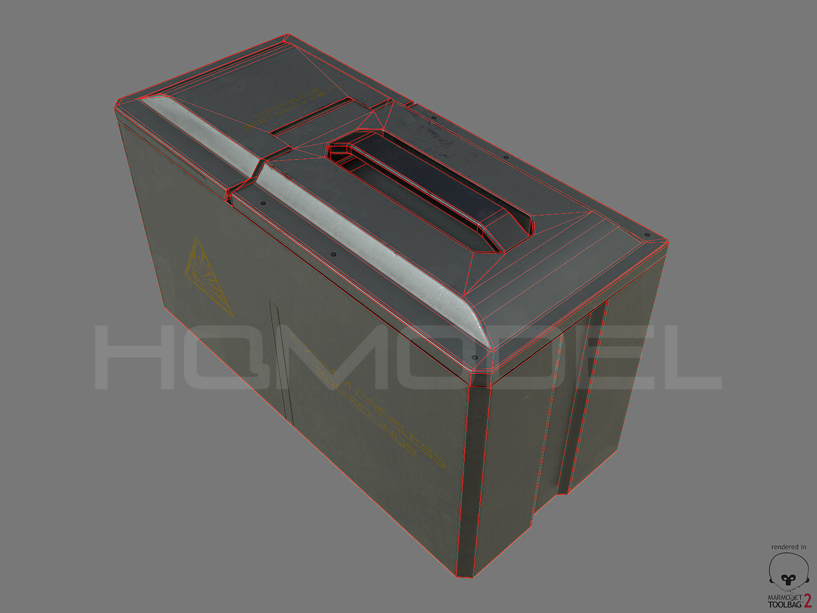 Case Ammo Box PBR Sci-Fi Low-poly 3D model_7