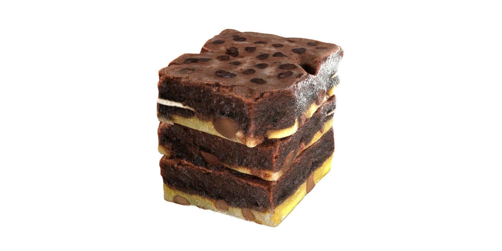 Chocolate Brownie Collection  Low-poly 3D model_3