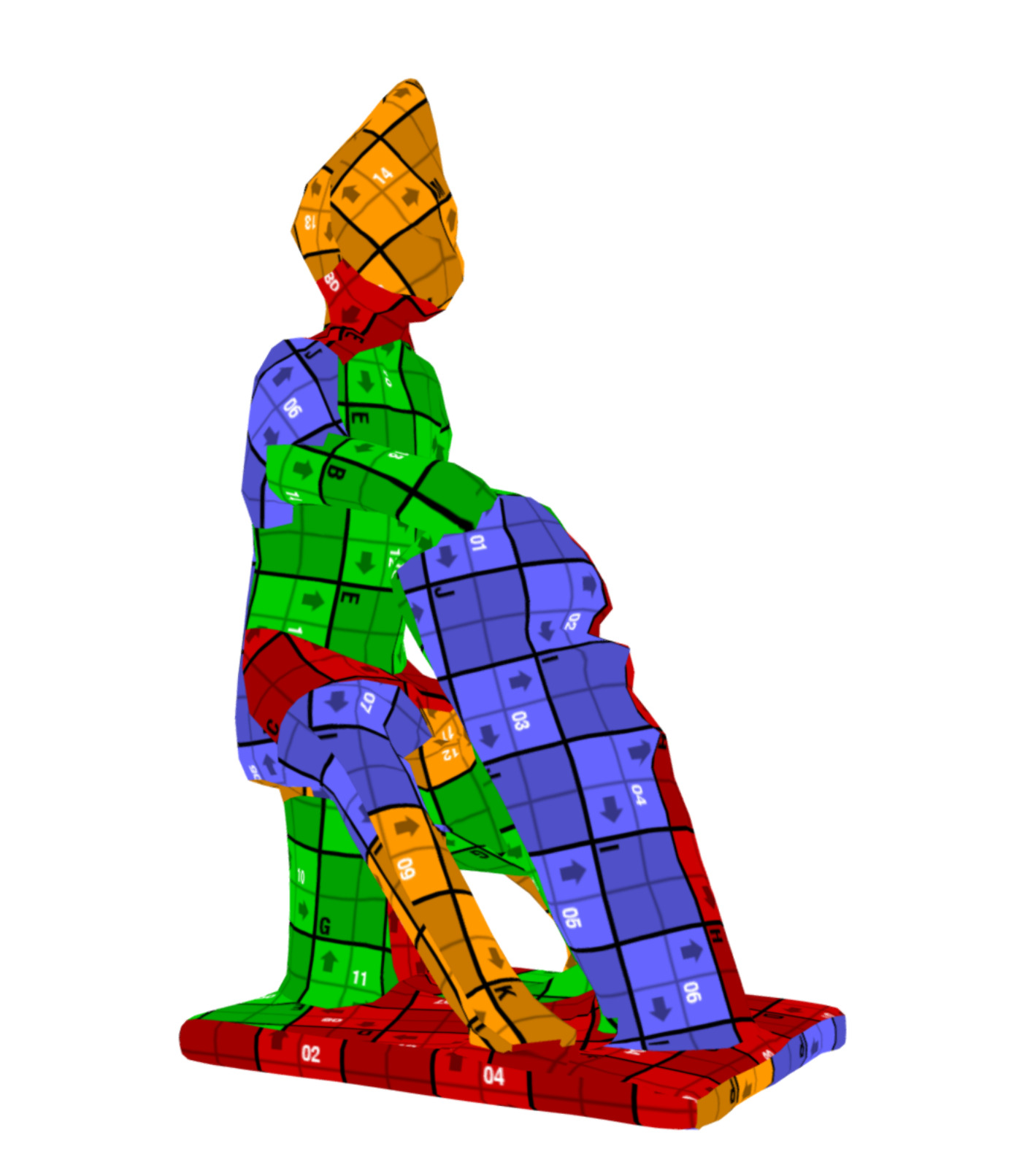 Thorn Sculture Drummer Low-poly 3D model_9